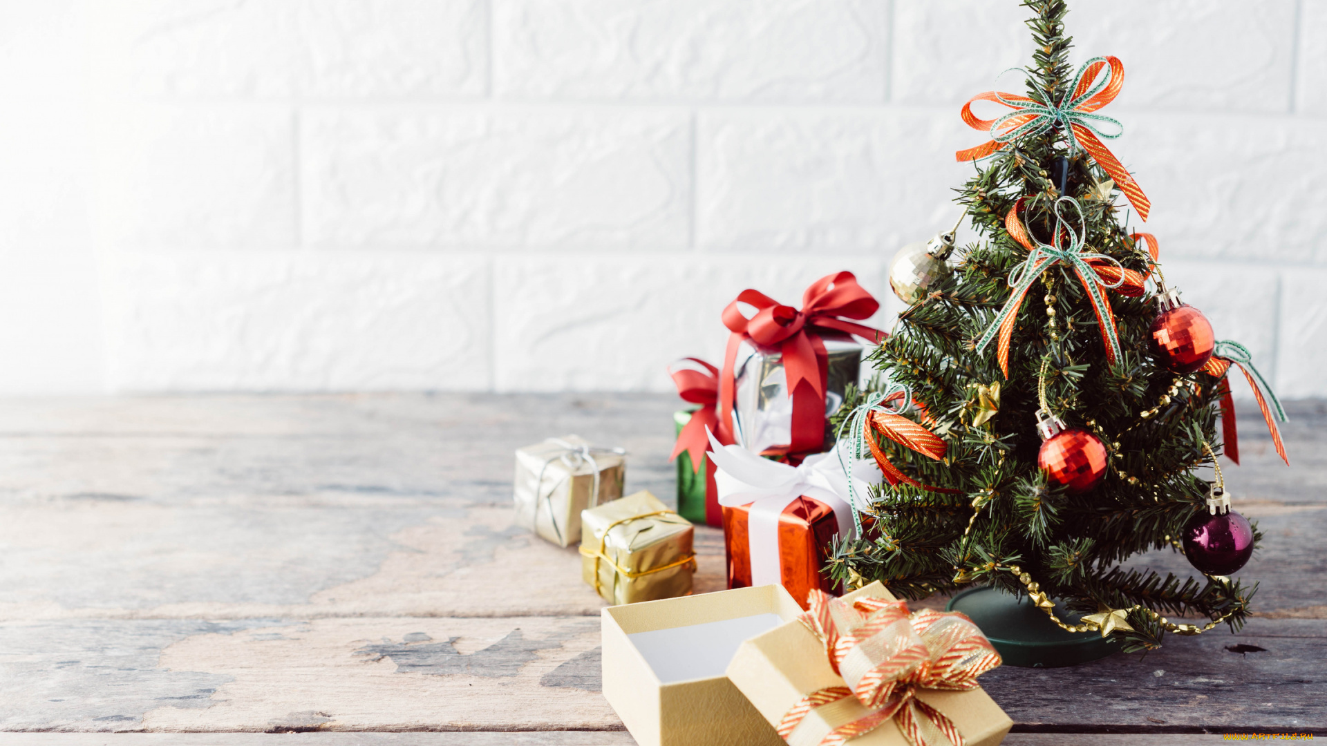 праздничные, ёлки, елка, банты, подарки