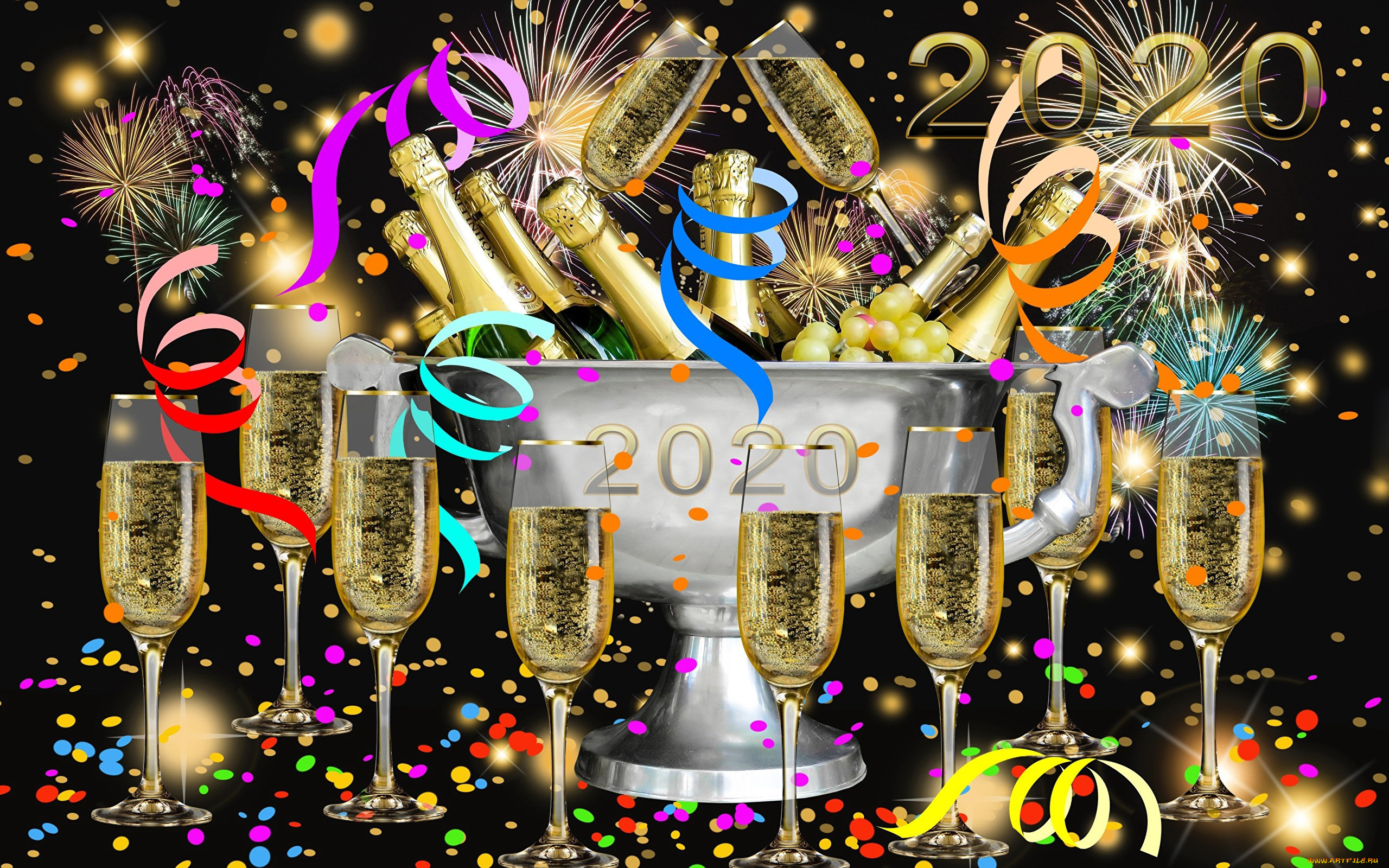 праздничные, угощения, бутылки, число, бокалы, шампанское