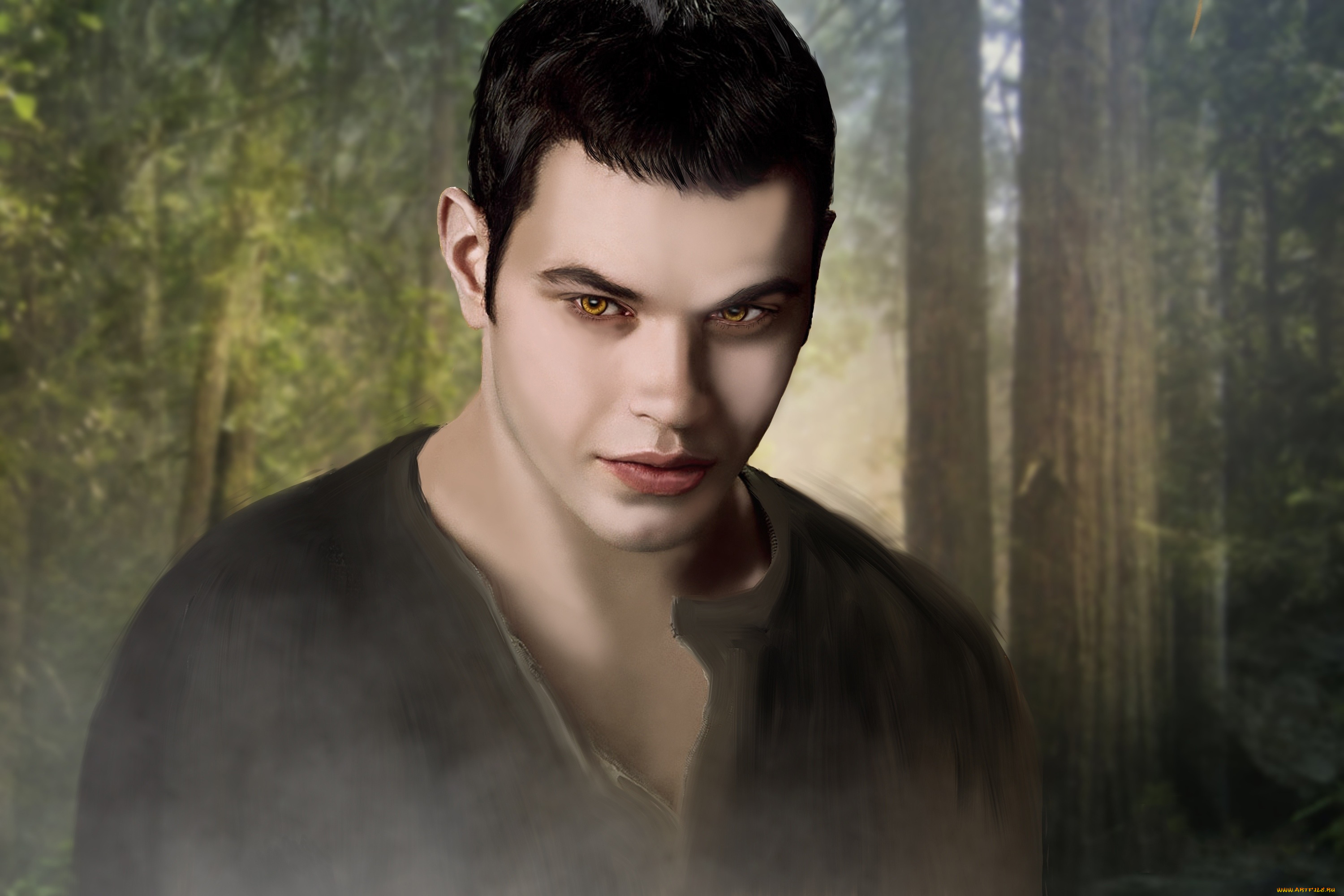 рисованное, кино, фон, мужчина, взгляд