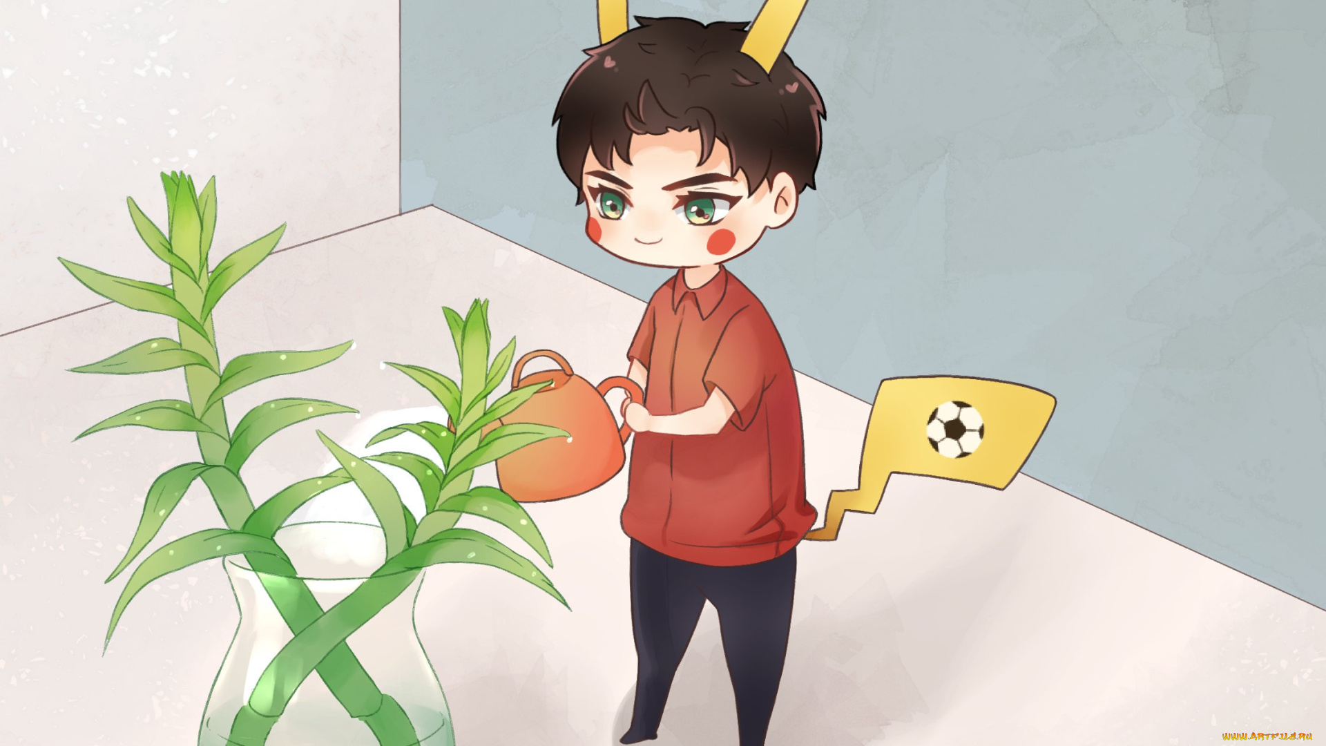 аниме, pokemon, ван, хаосюань, wang, hao, xuan