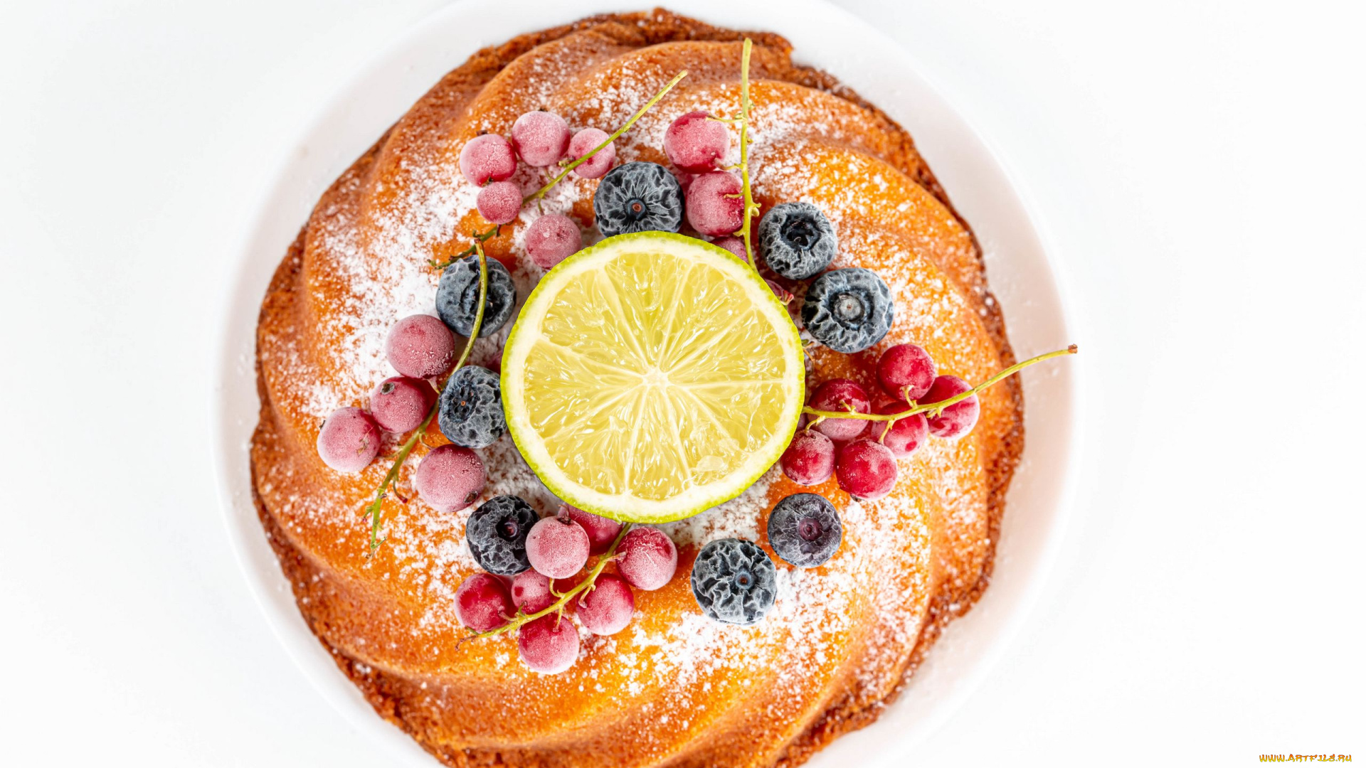 еда, пироги, лимон, пирог, ягоды