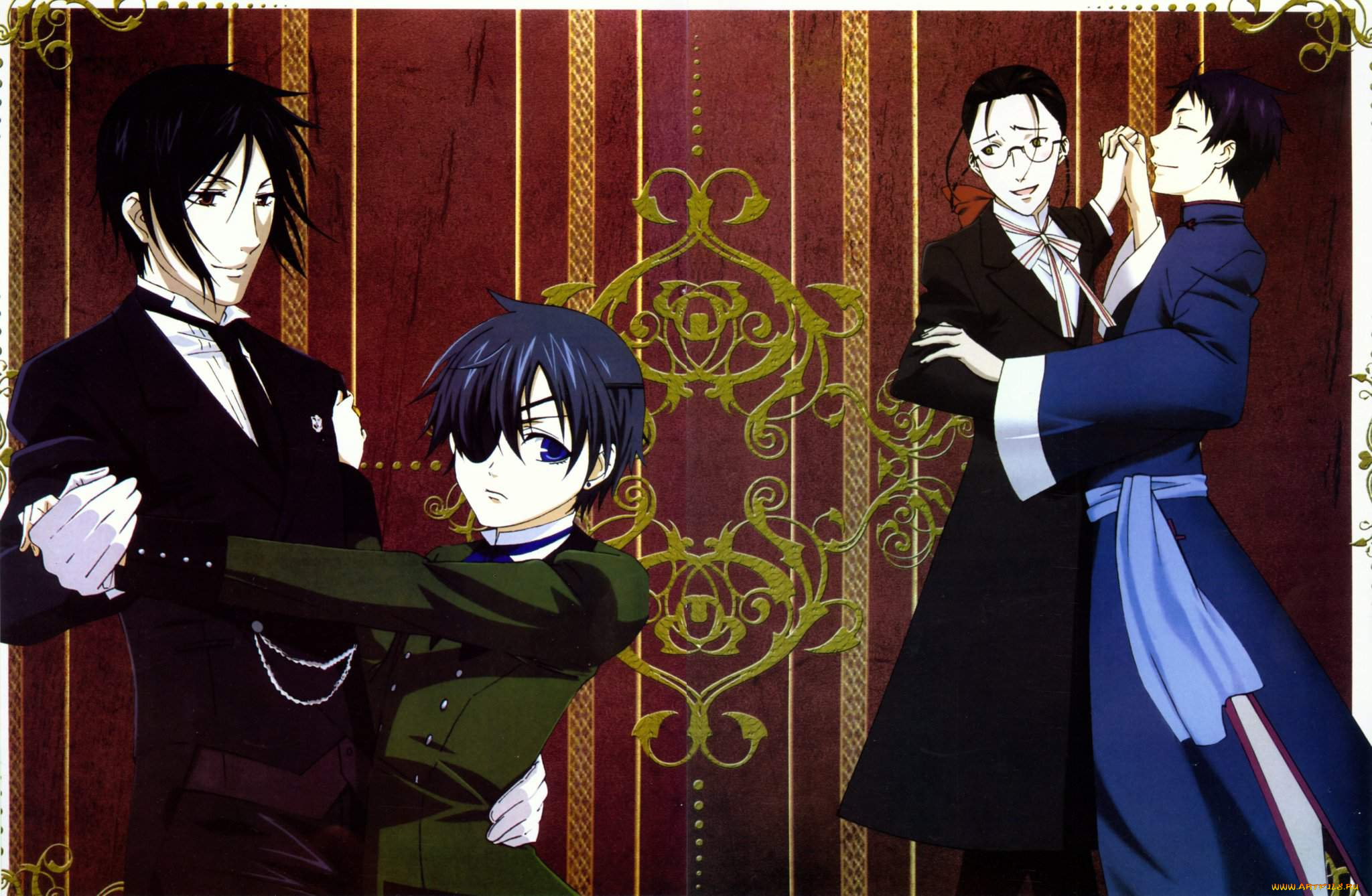 аниме, kuroshitsuji, тёмный, дворецкий