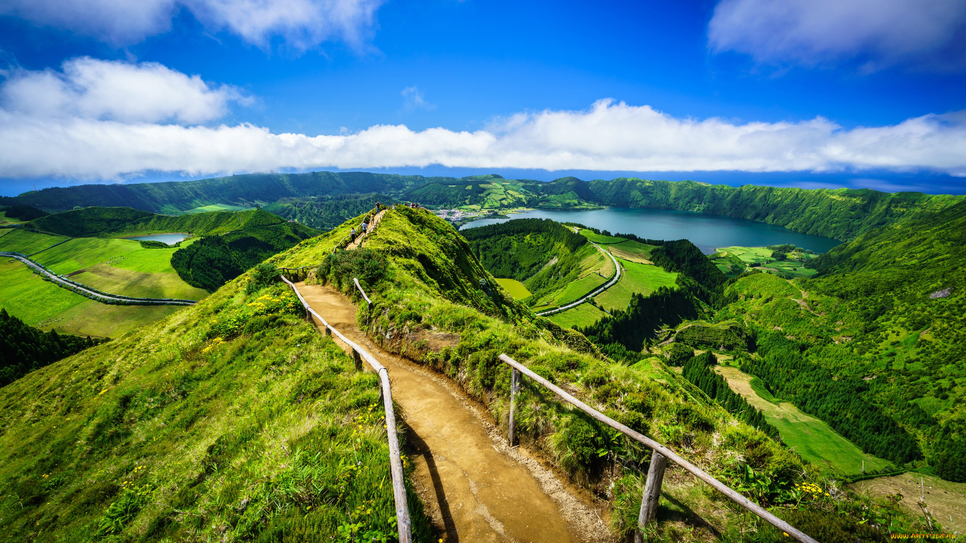 природа, дороги, азорские, острова, португалия