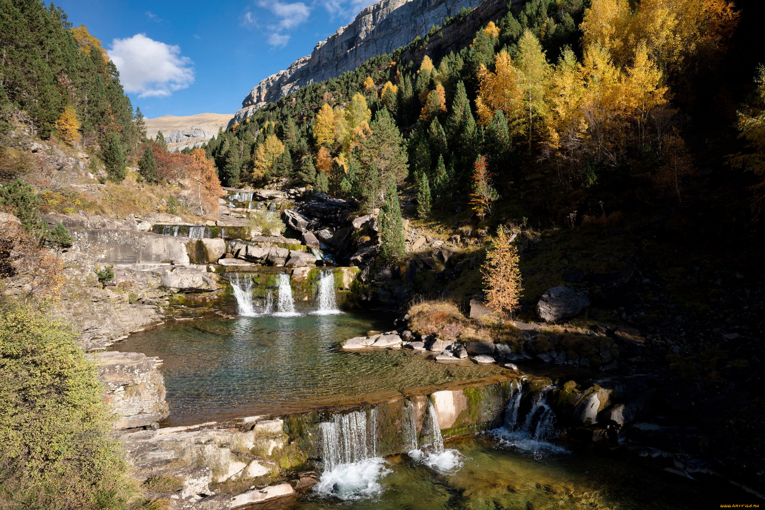 gradas, de, soaso, aragon, spain, природа, водопады, gradas, de, soaso