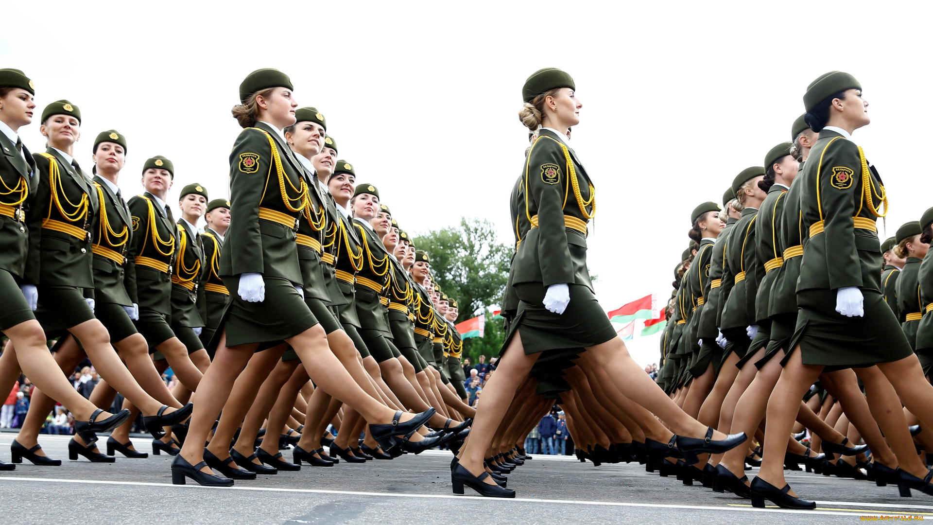 9, мая, праздничные, день, победы, беларусь, военный, парад, минск, женщины