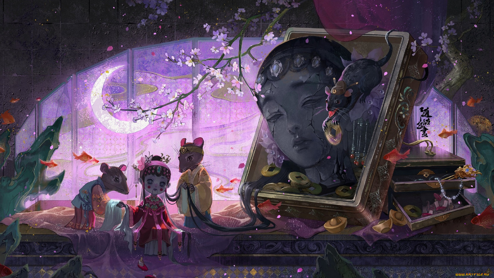 фэнтези, иные, миры, , иные, времена, кукла, голова, рама, мыши