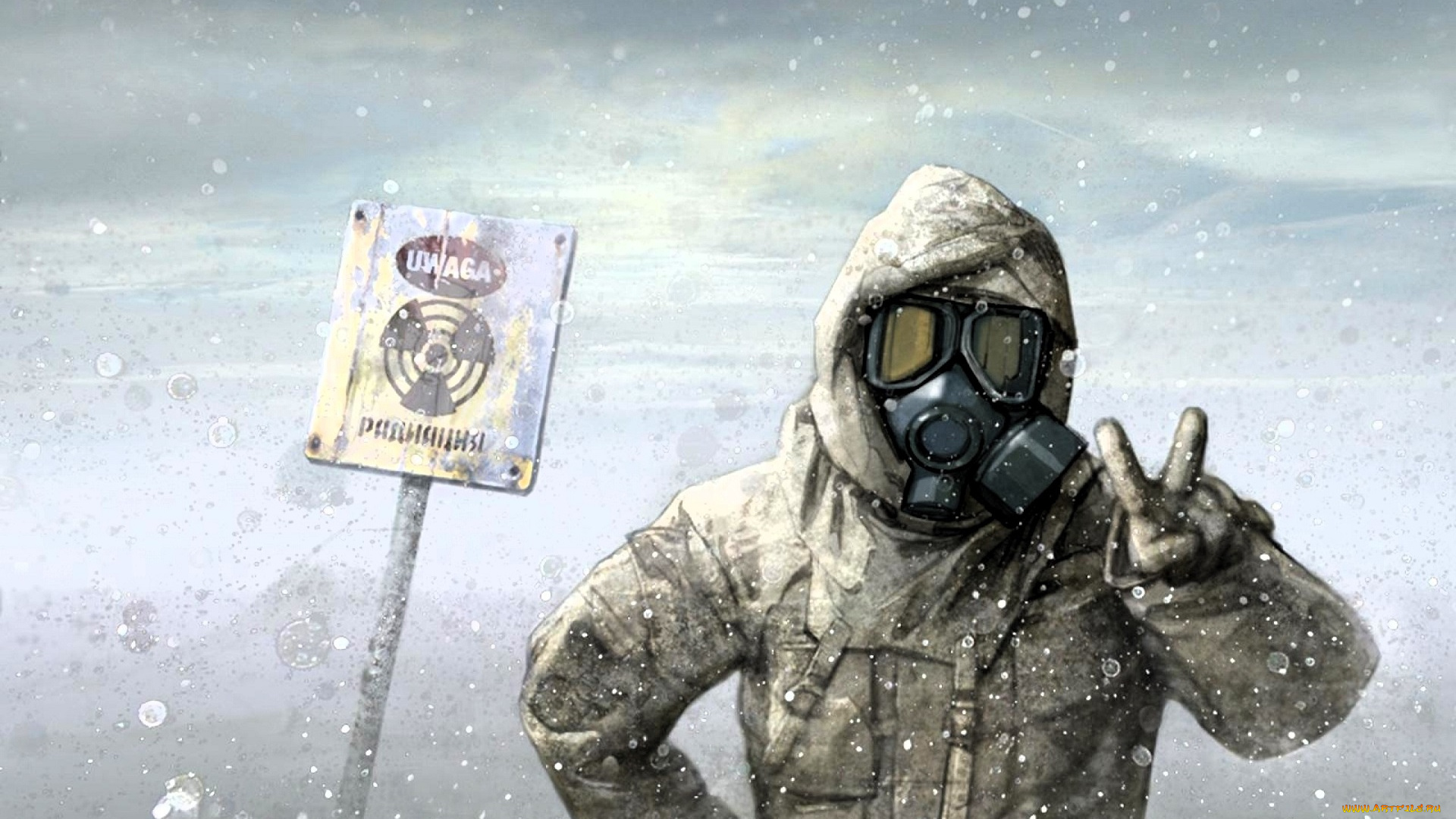 видео, игры, , 2, снег, зима, табличка, зона, сталкер