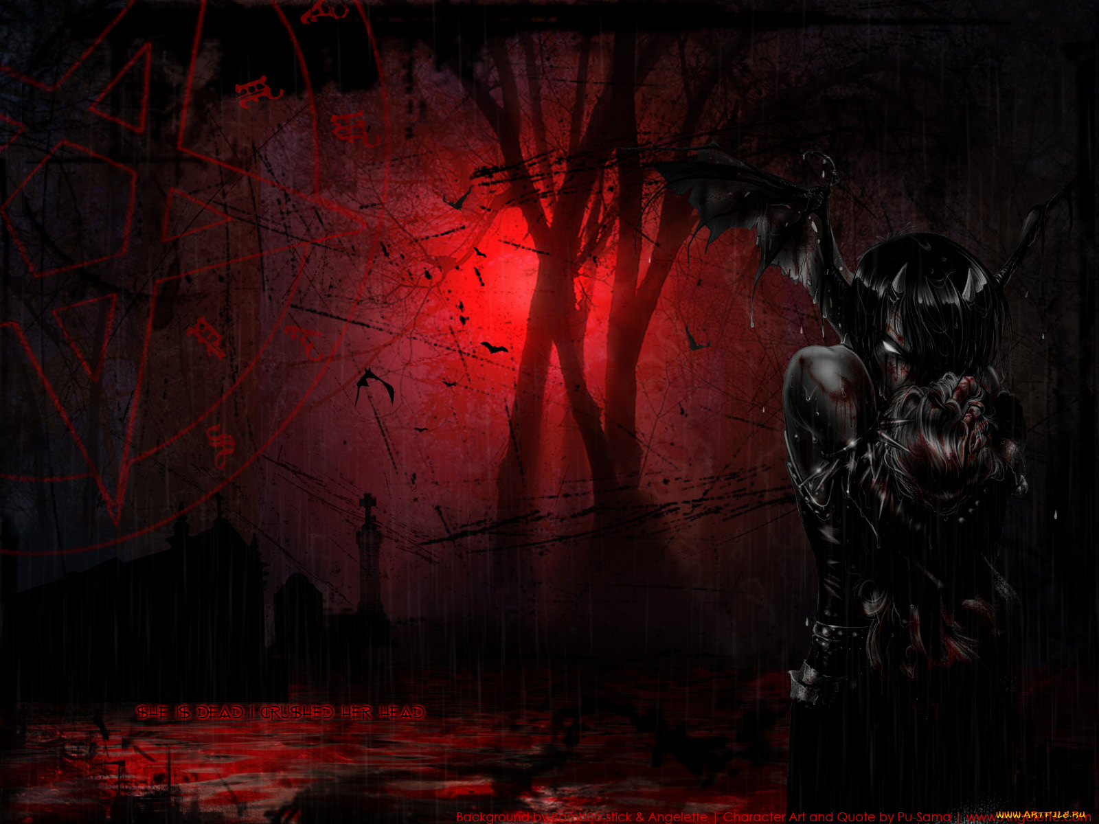 аниме, weapon, blood, technology