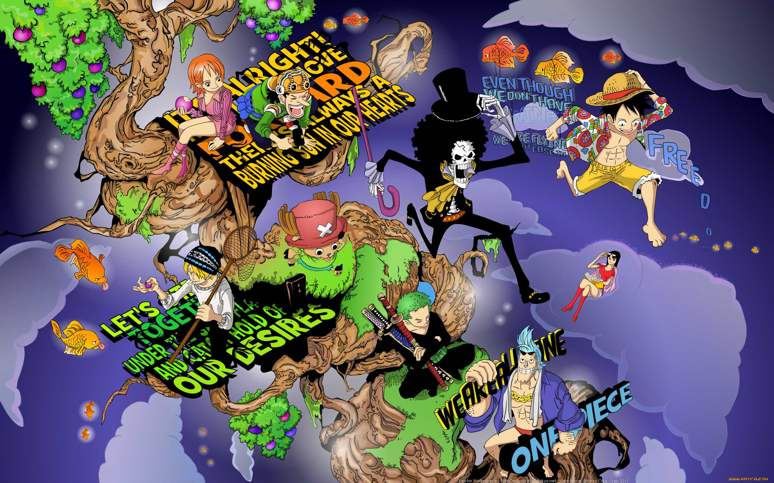 аниме, one, piece, nami, monkey, d, luffy, sanji, roronoa, zoro, usopp, chopper, nico, robin, franky, brook