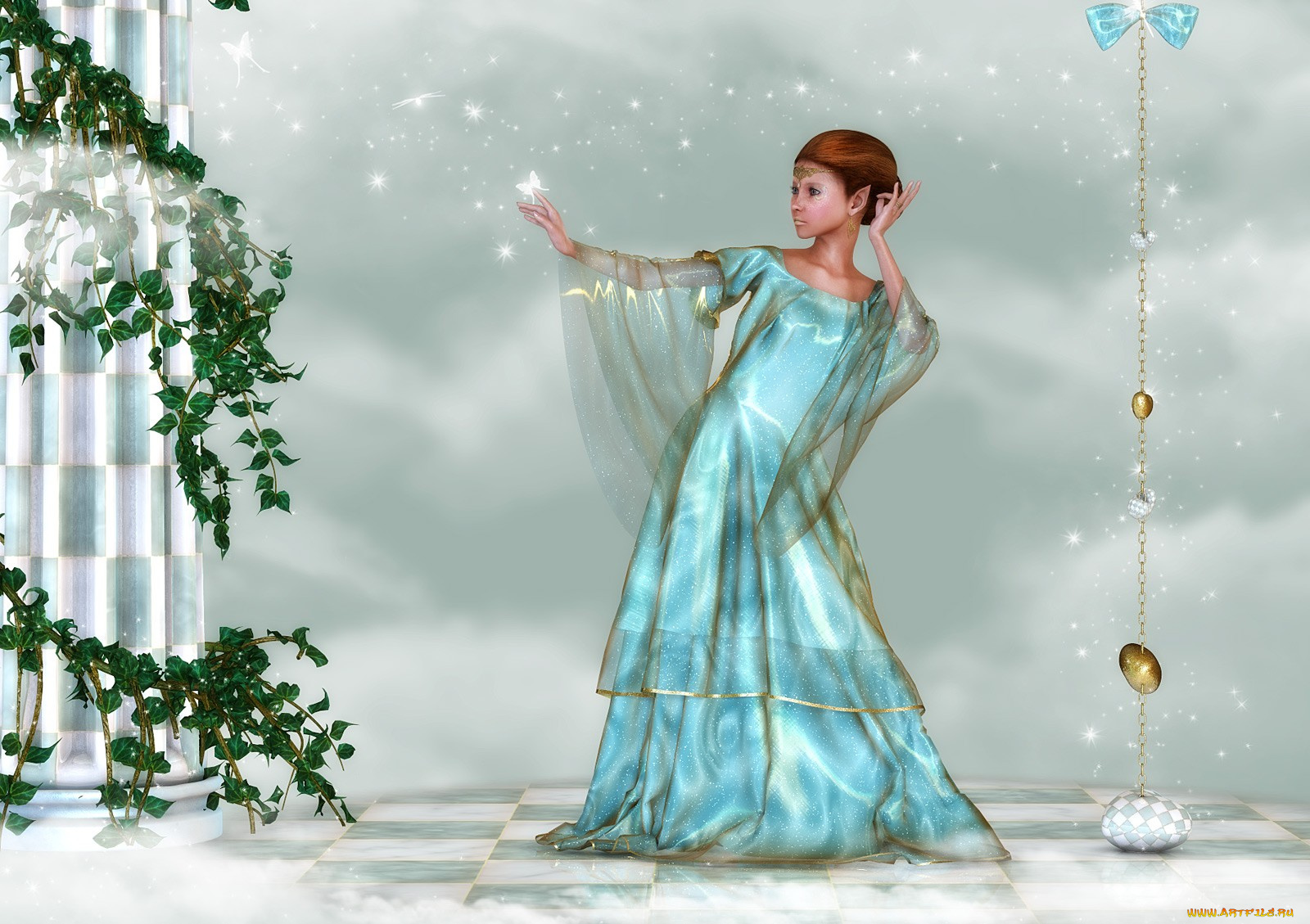 3д, графика, elves, эльфы, эльф, растения