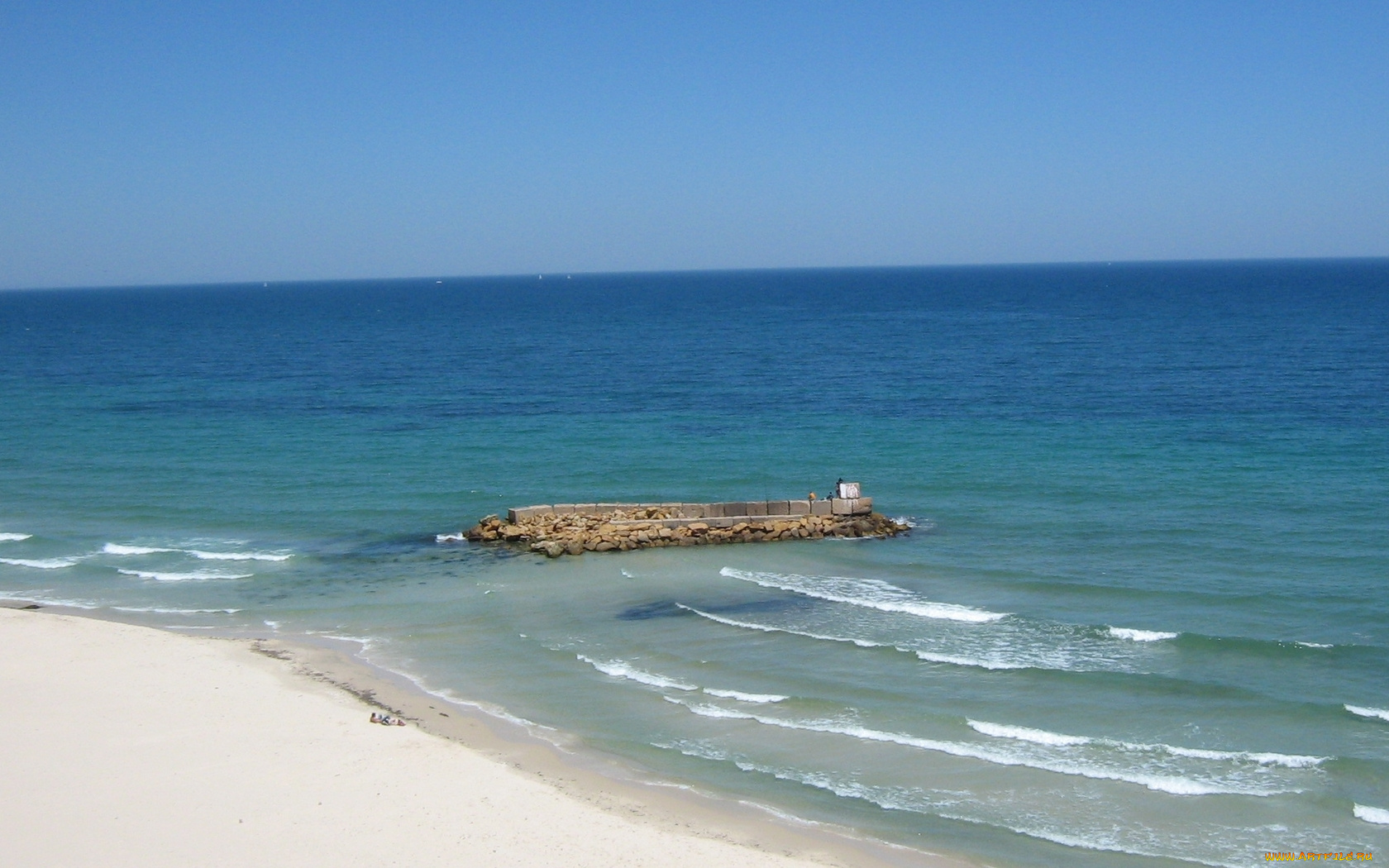 природа, побережье, волны, море, пристань