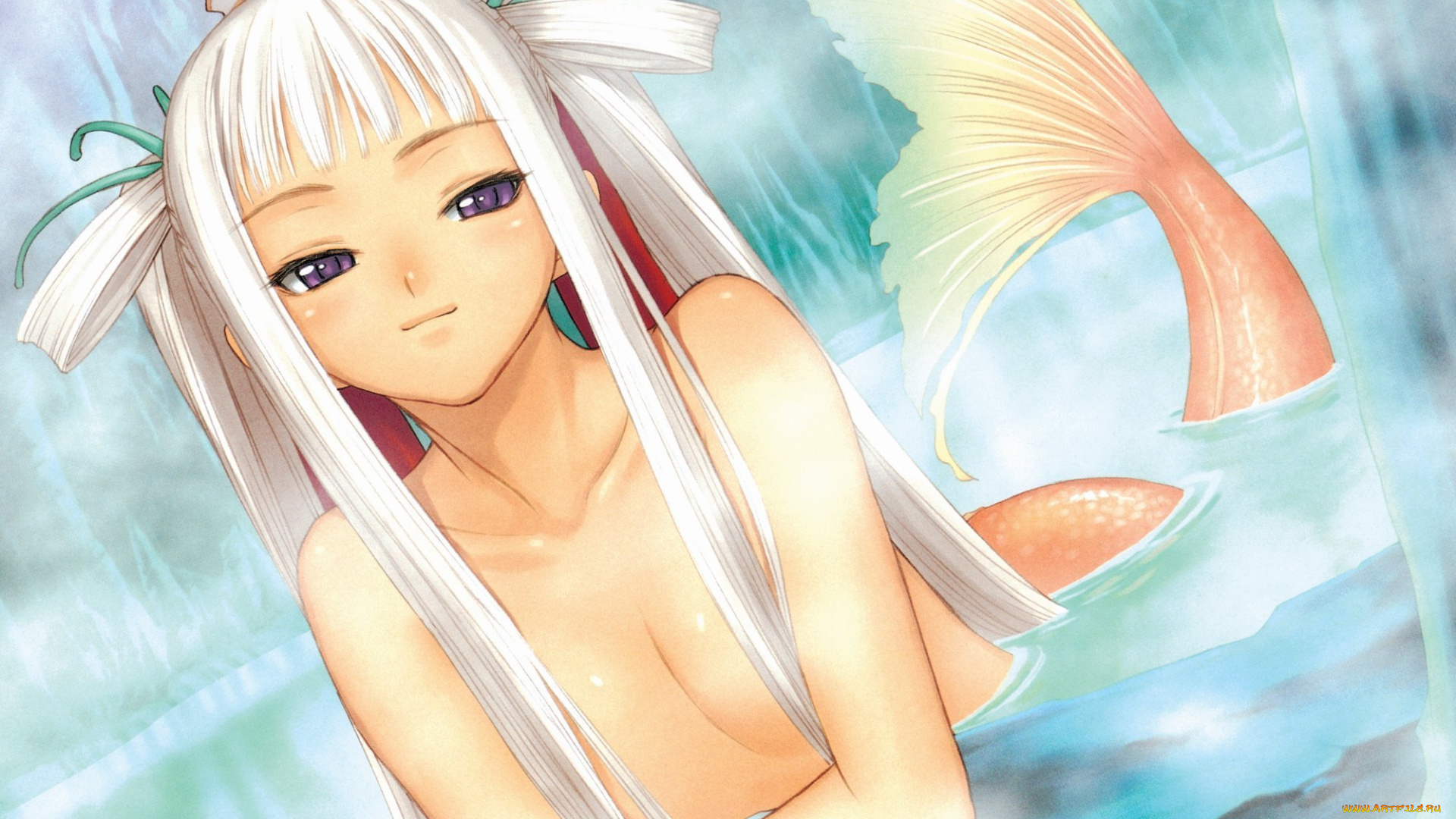 аниме, shining, tears, wind, мечтает, русалочка