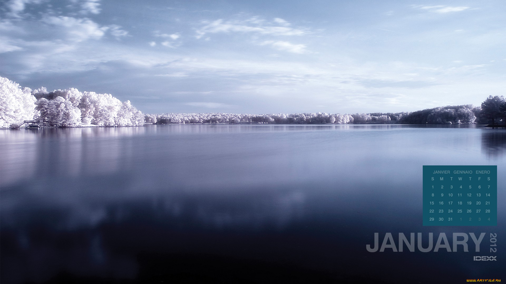 календари, природа, озеро, зима, пейзаж, деревья