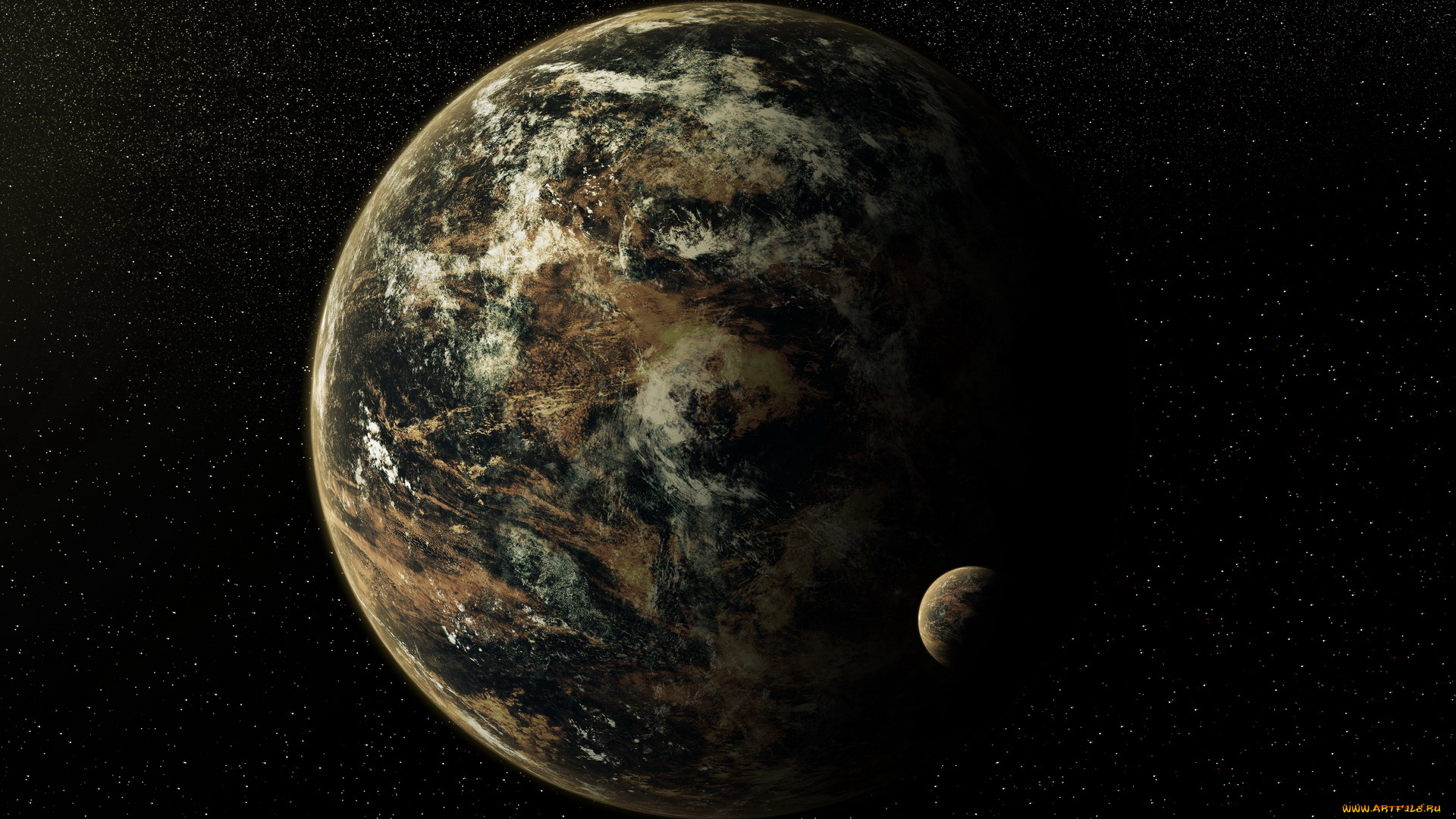 космос, арт, звёзды, планеты