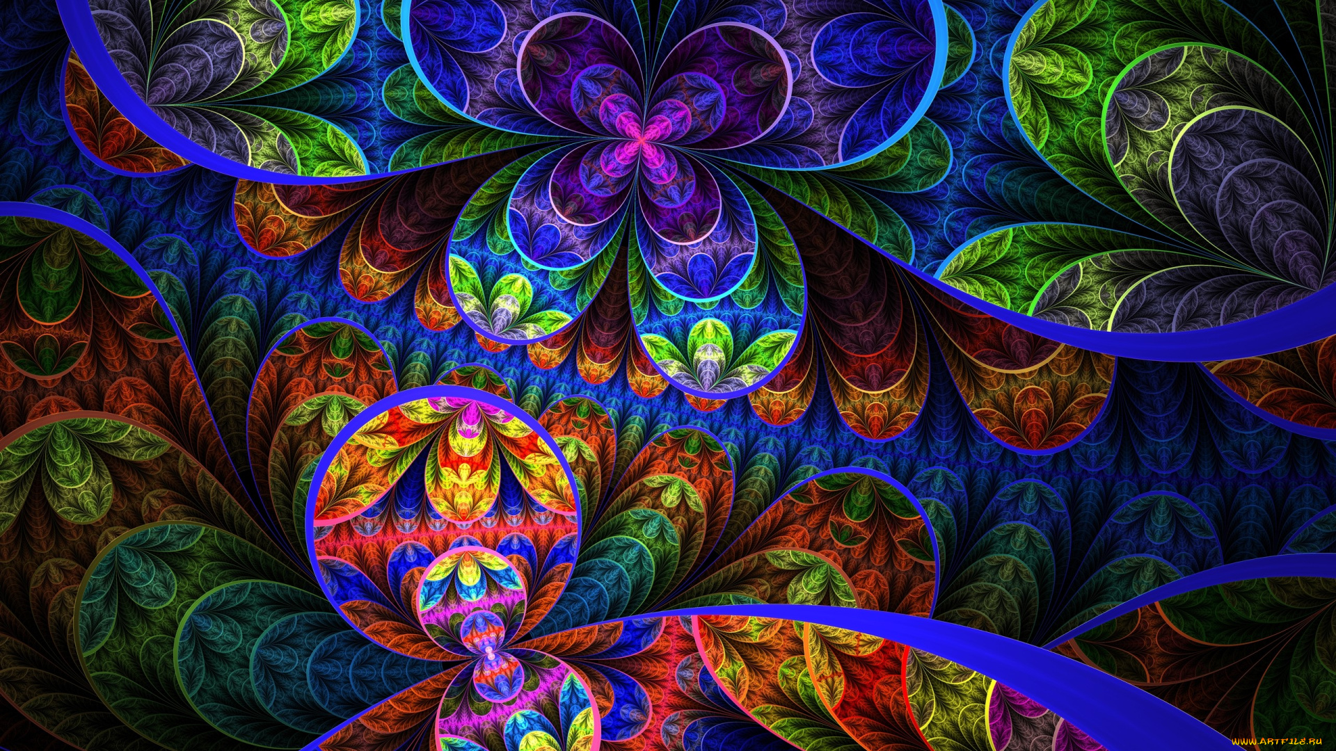 3д, графика, fractal, фракталы, фон, узор, цвета, линии