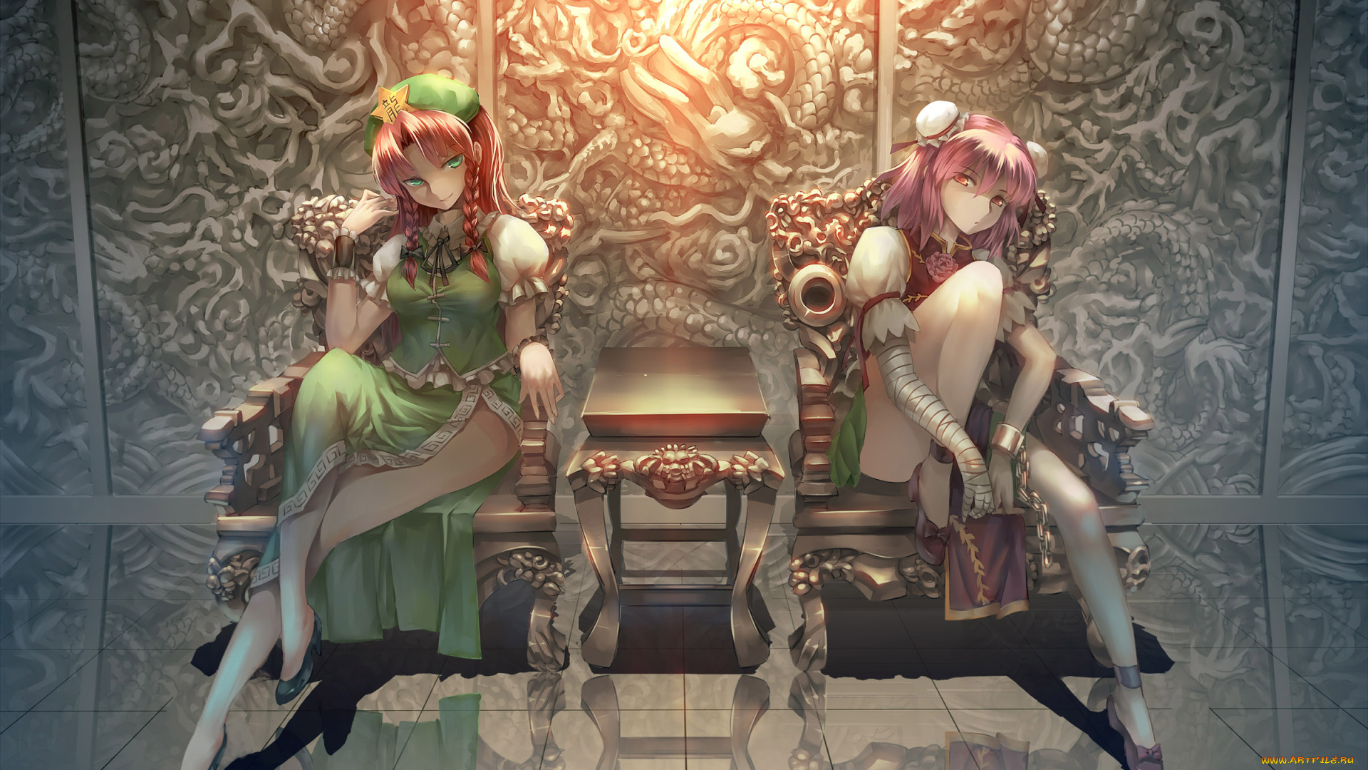 by, madcocoon, аниме, touhou, hong, meiling, ibaraki, kasen