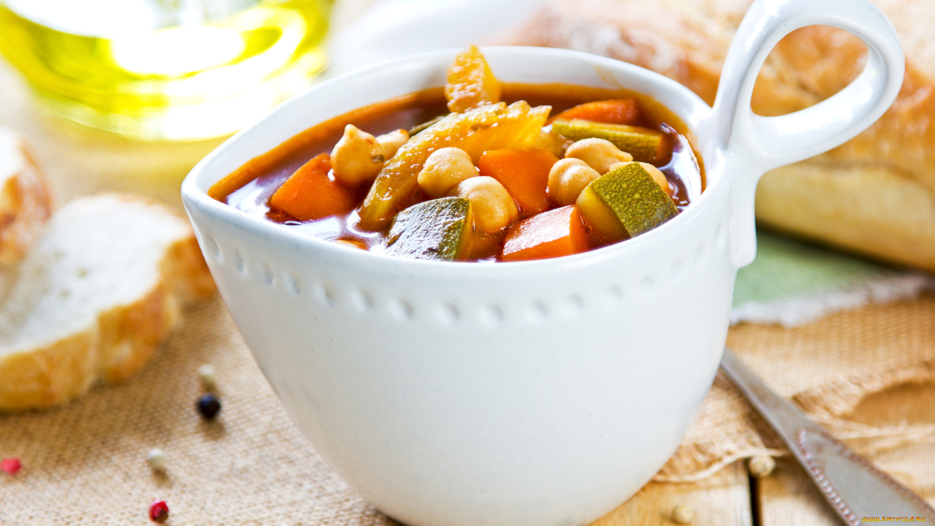 еда, первые, блюда, суп, овощи, нут