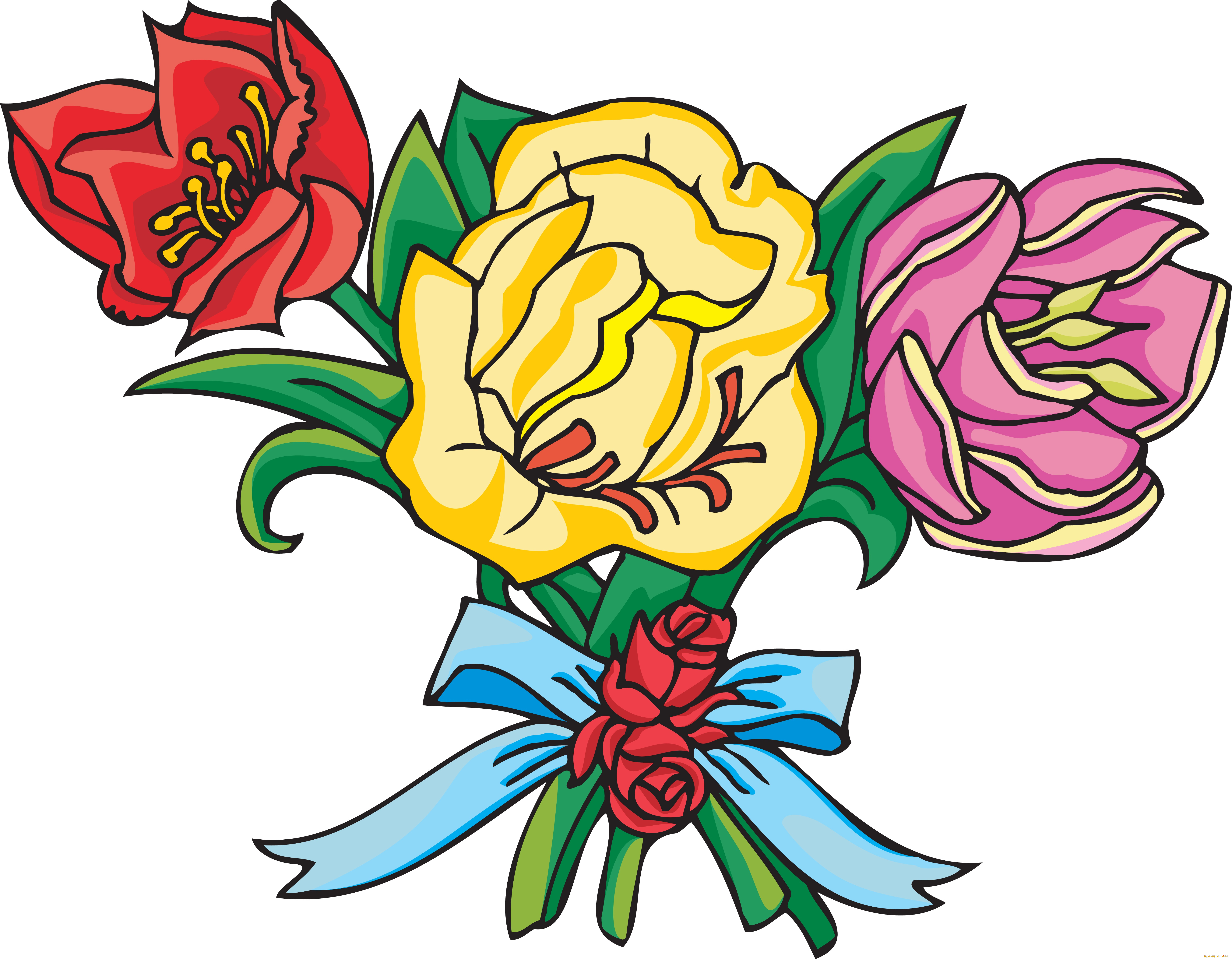 рисованные, цветы