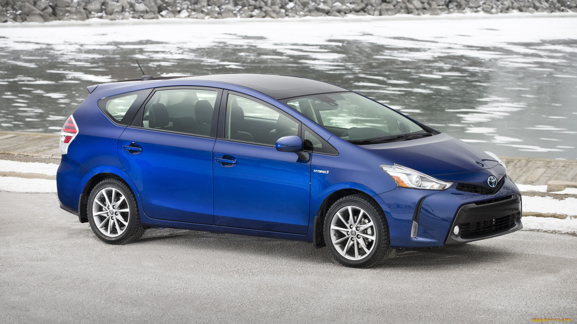 автомобили, toyota, синий, 2015, г, prius, v, zvw40w