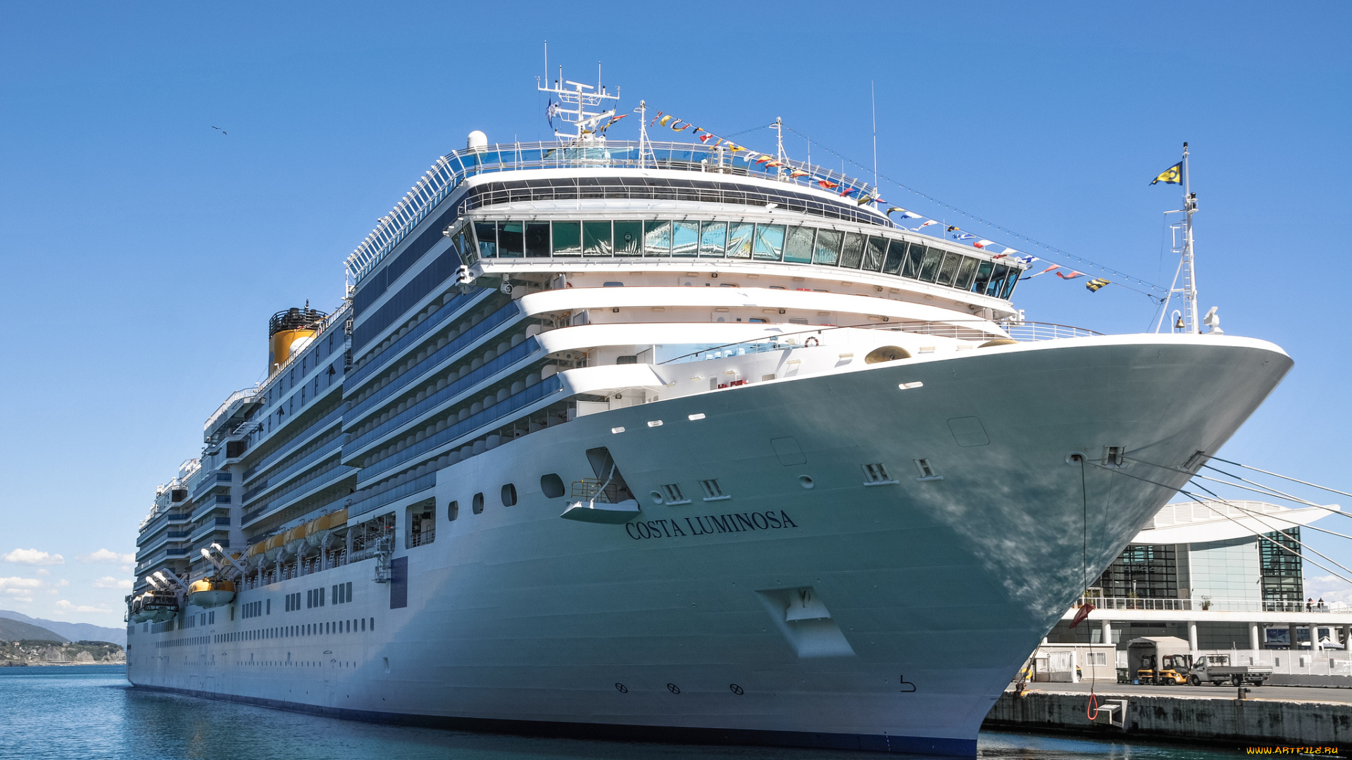 costa, luminosa, корабли, лайнеры, лайнер, причал, порт, круиз