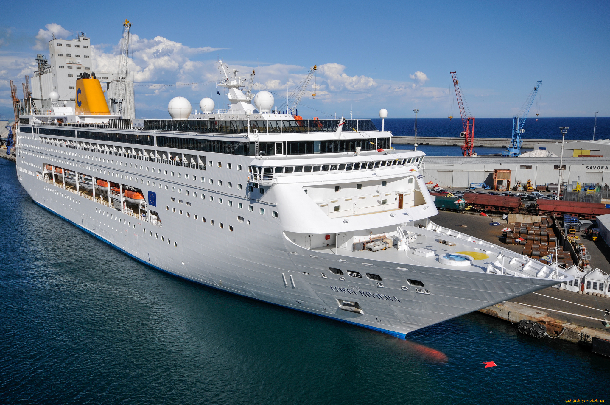 costa, neoriviera, корабли, лайнеры, круизный, лайнер, причал