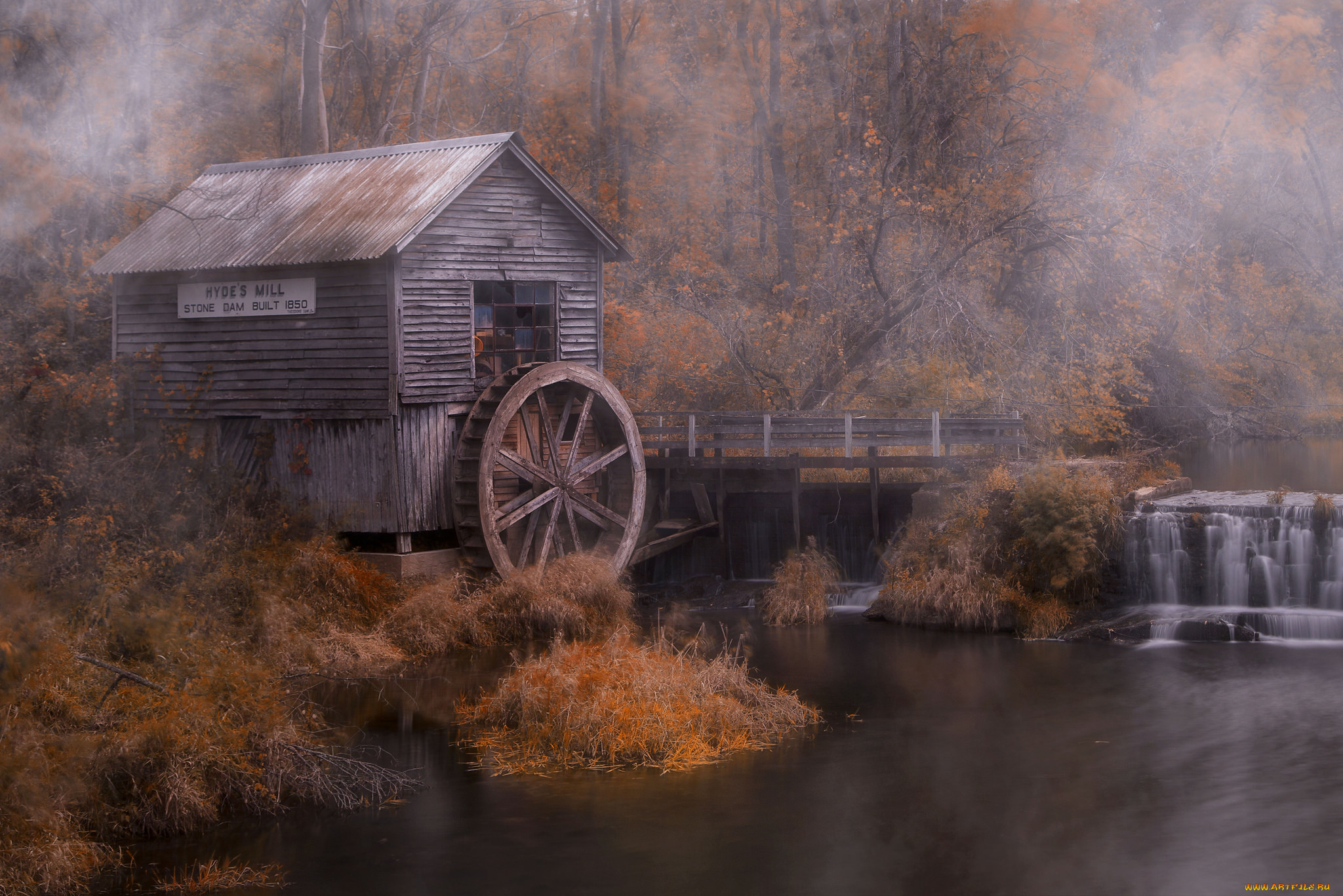 разное, мельницы, речка, мельница
