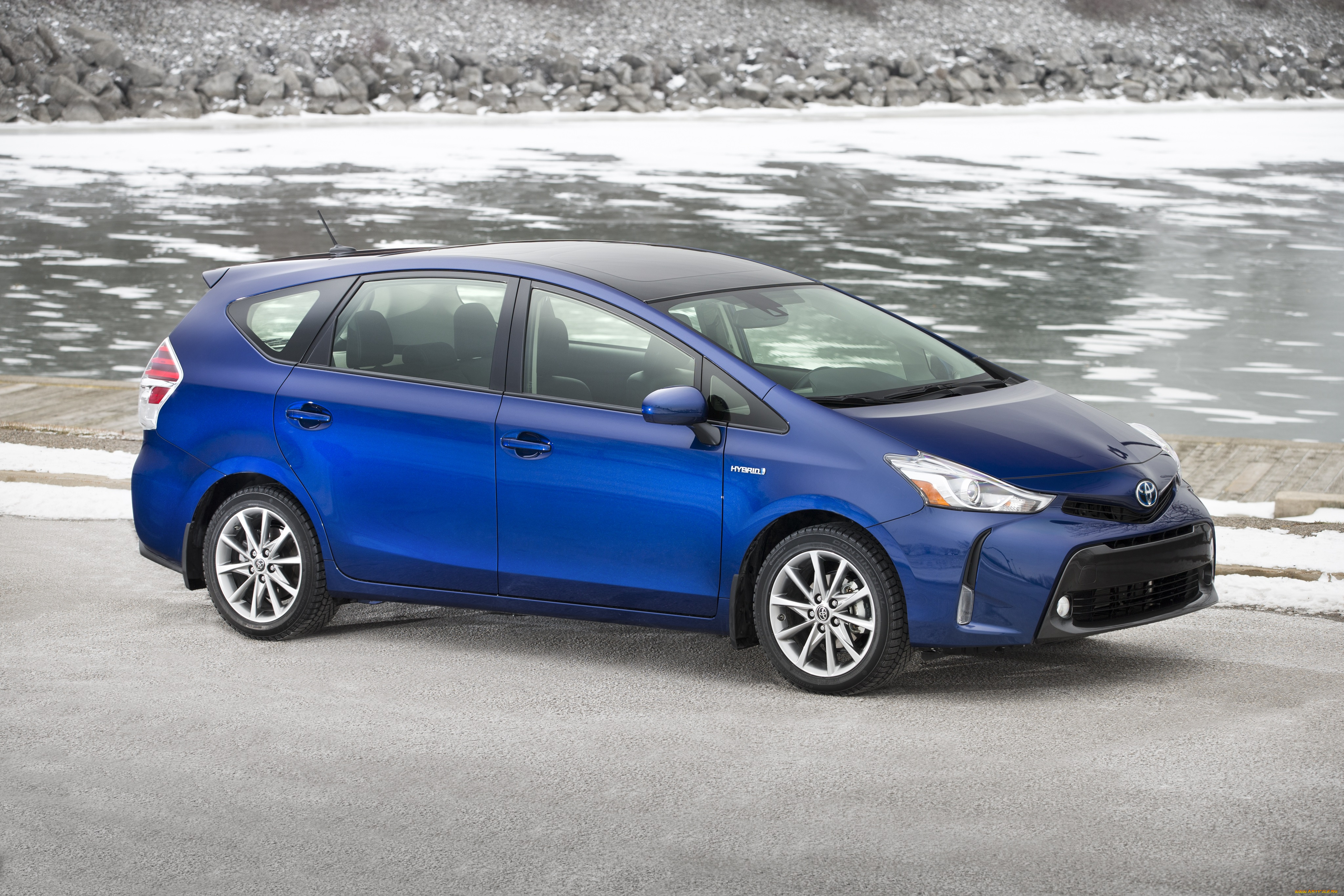 автомобили, toyota, синий, 2015, г, prius, v, zvw40w