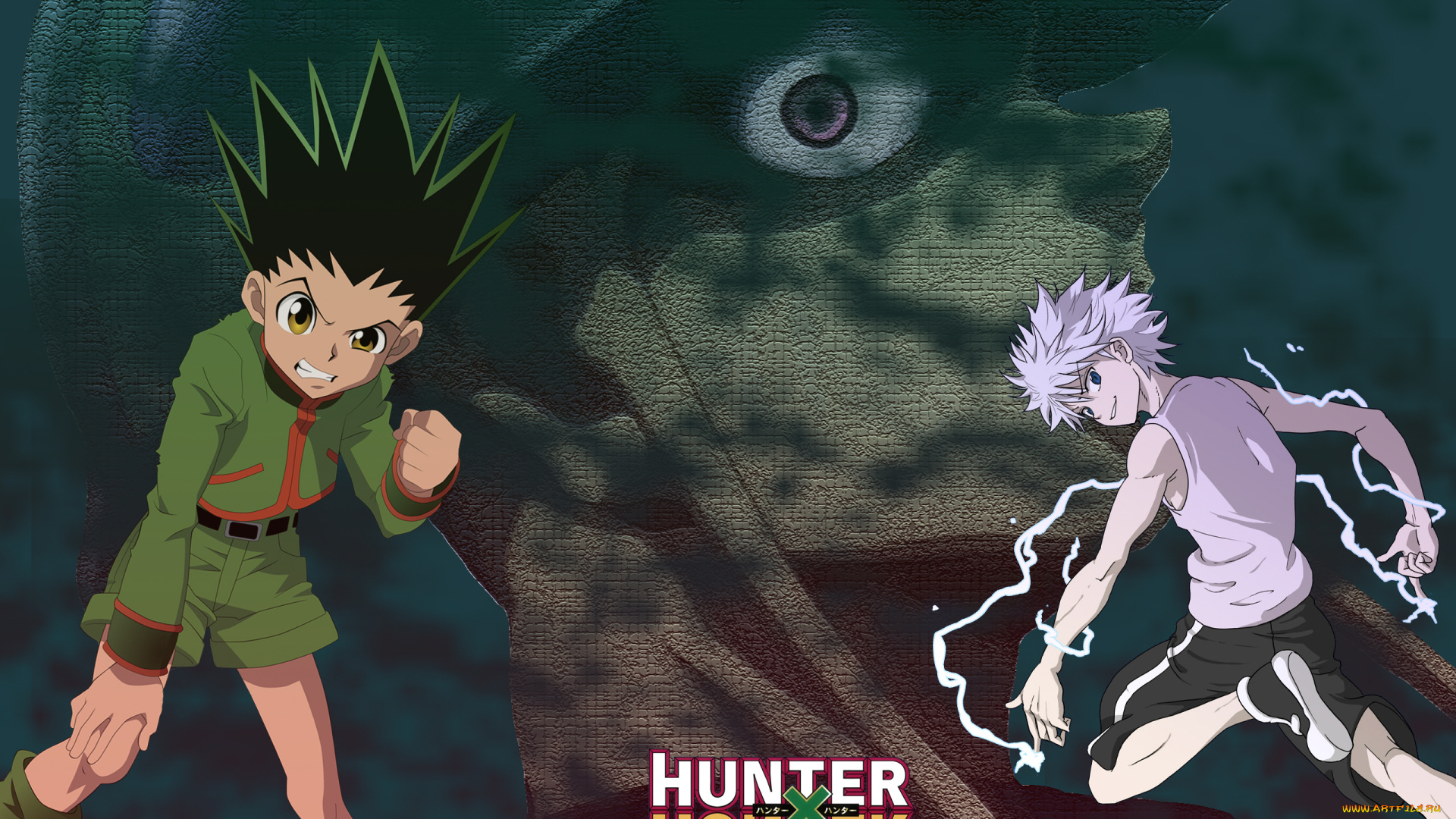 аниме, hunter, x, hunter, киллуа, золдик, гон, фрикс, коллаж