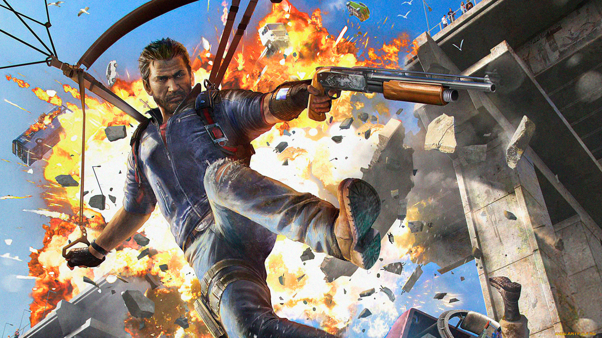 видео, игры, just, cause, 3, action, 3, just, cause, шутер