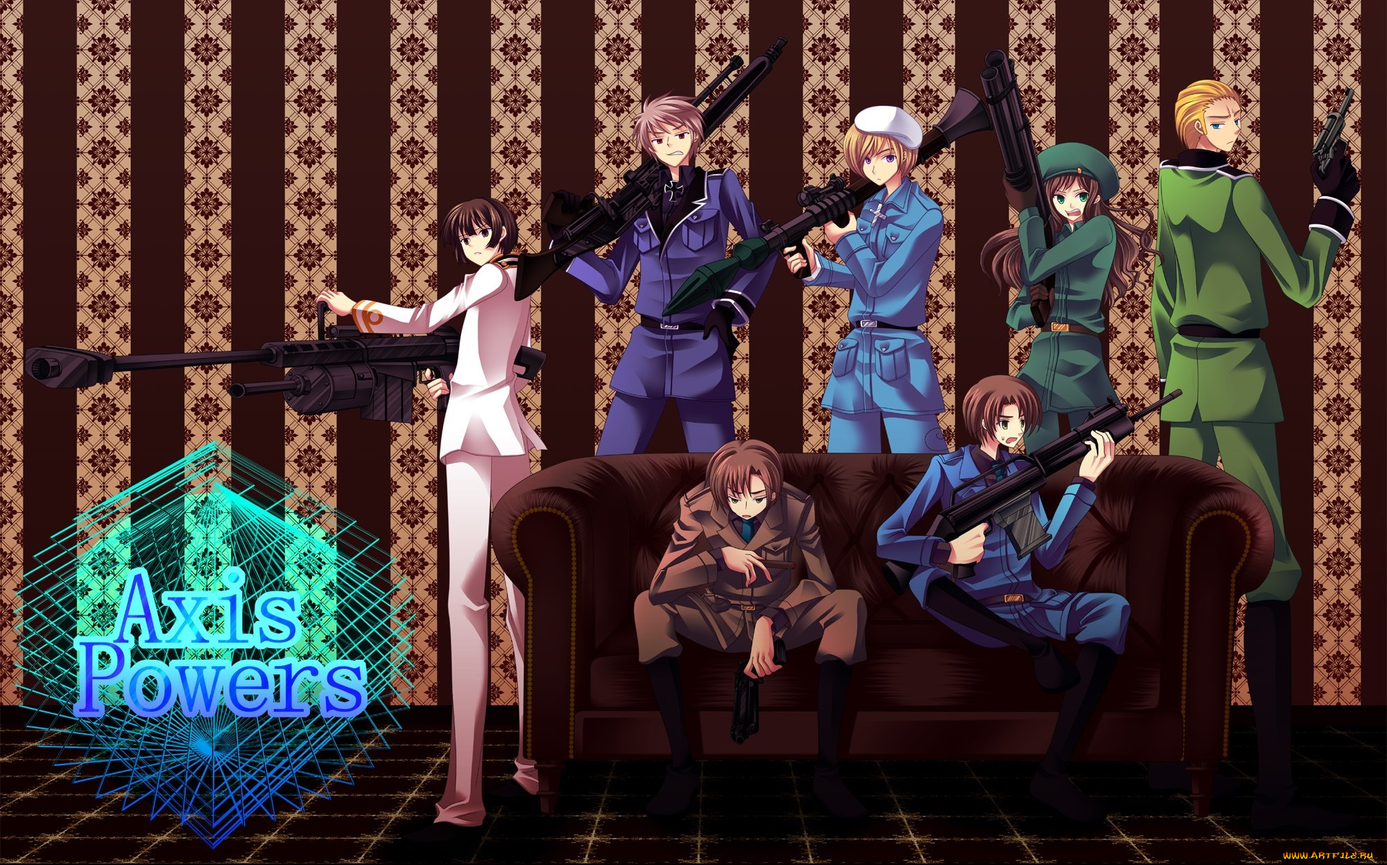 аниме, hetalia, , axis, powers, арт, парни