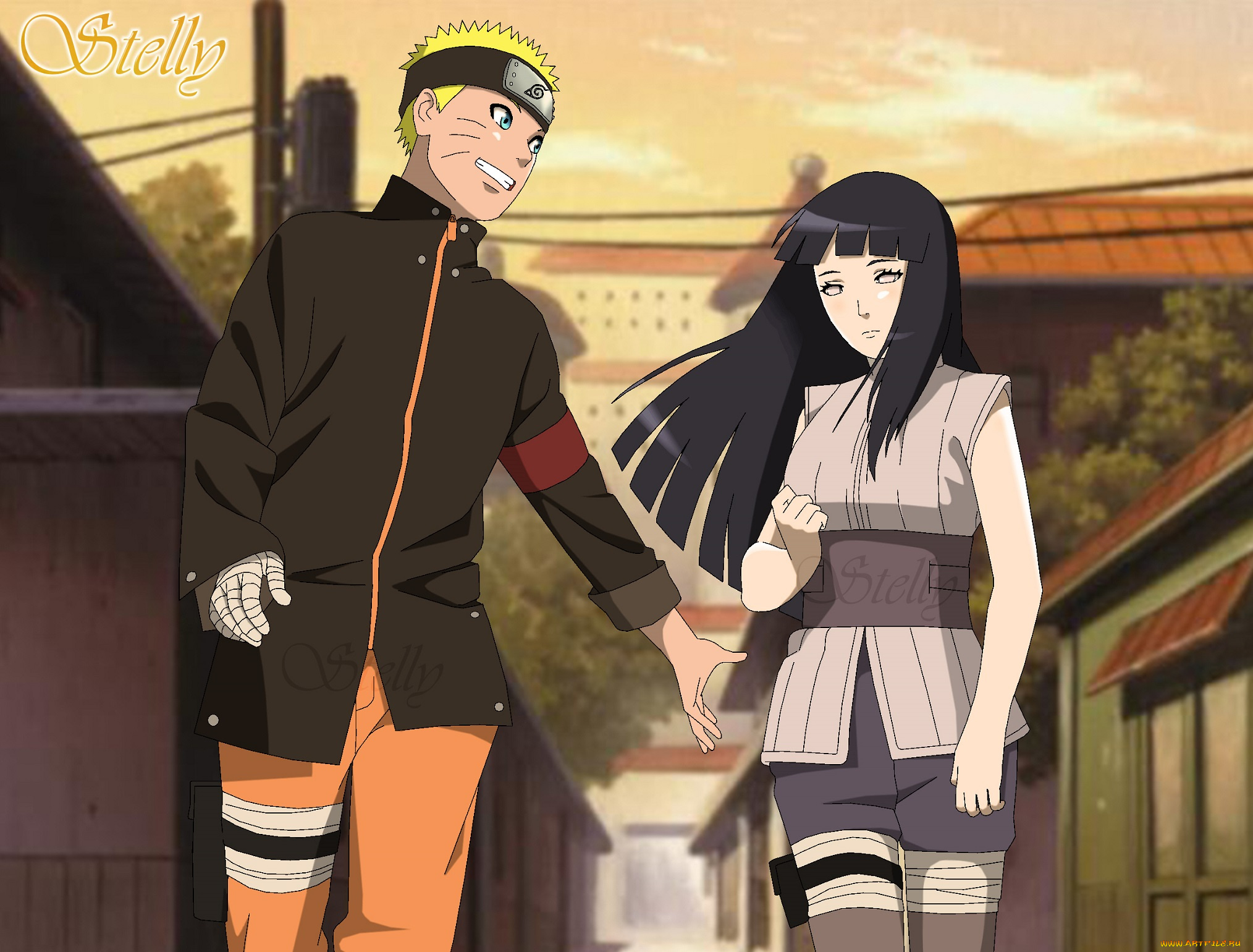 аниме, naruto, любовь, наруто, хината, арт