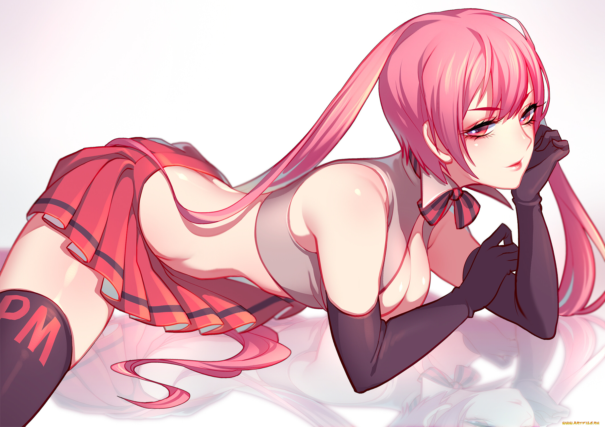 аниме, vocaloid, девушка, фон, взгляд