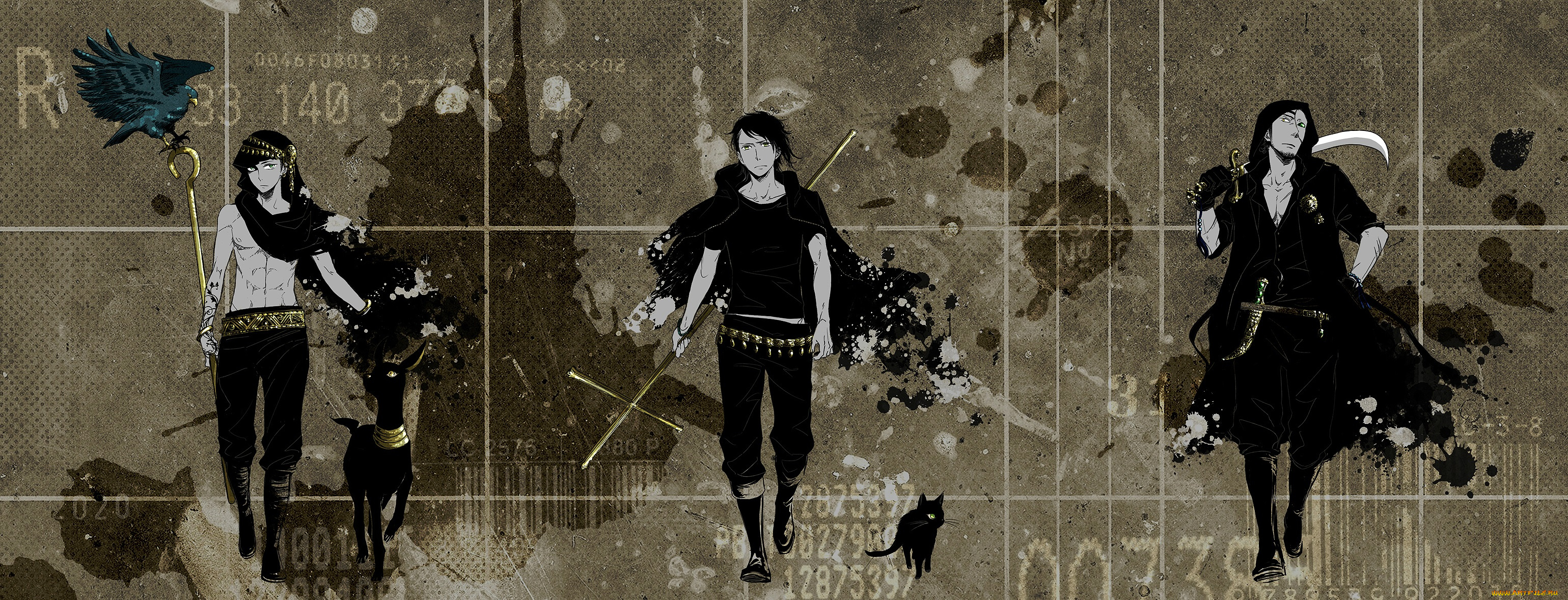 аниме, hetalia, , axis, powers, фон, парни, животные, оружие