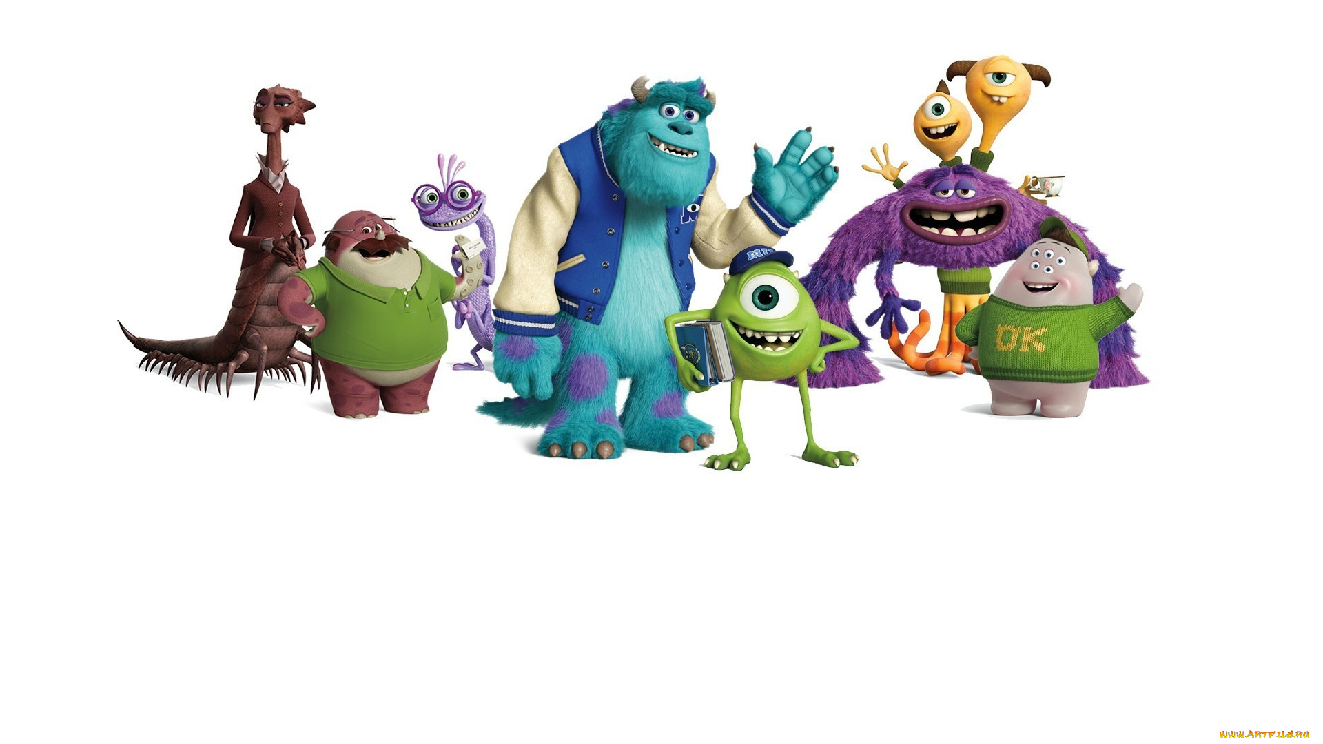 мультфильмы, monsters, university, персонажи