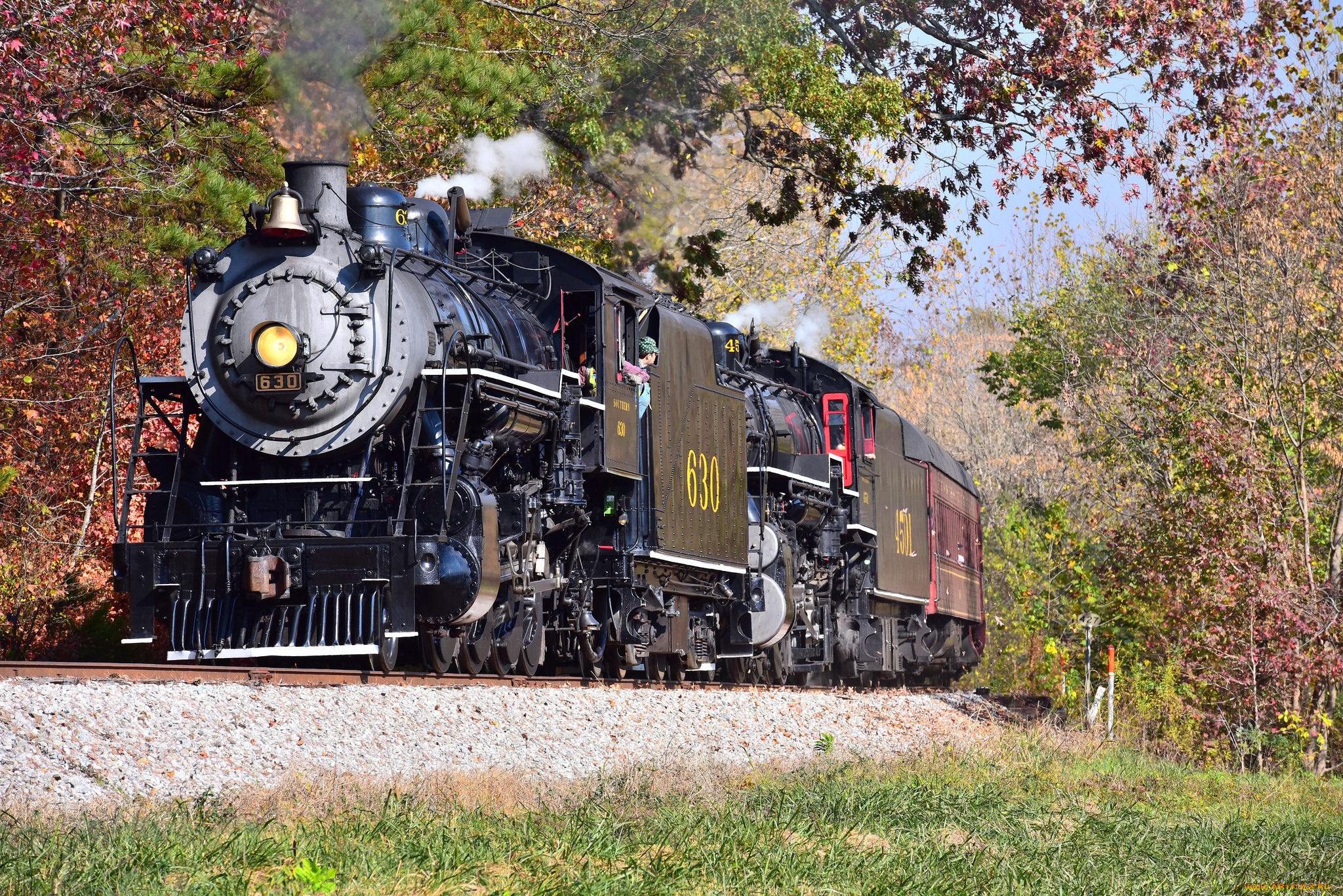 техника, паровозы, состав, локомотив