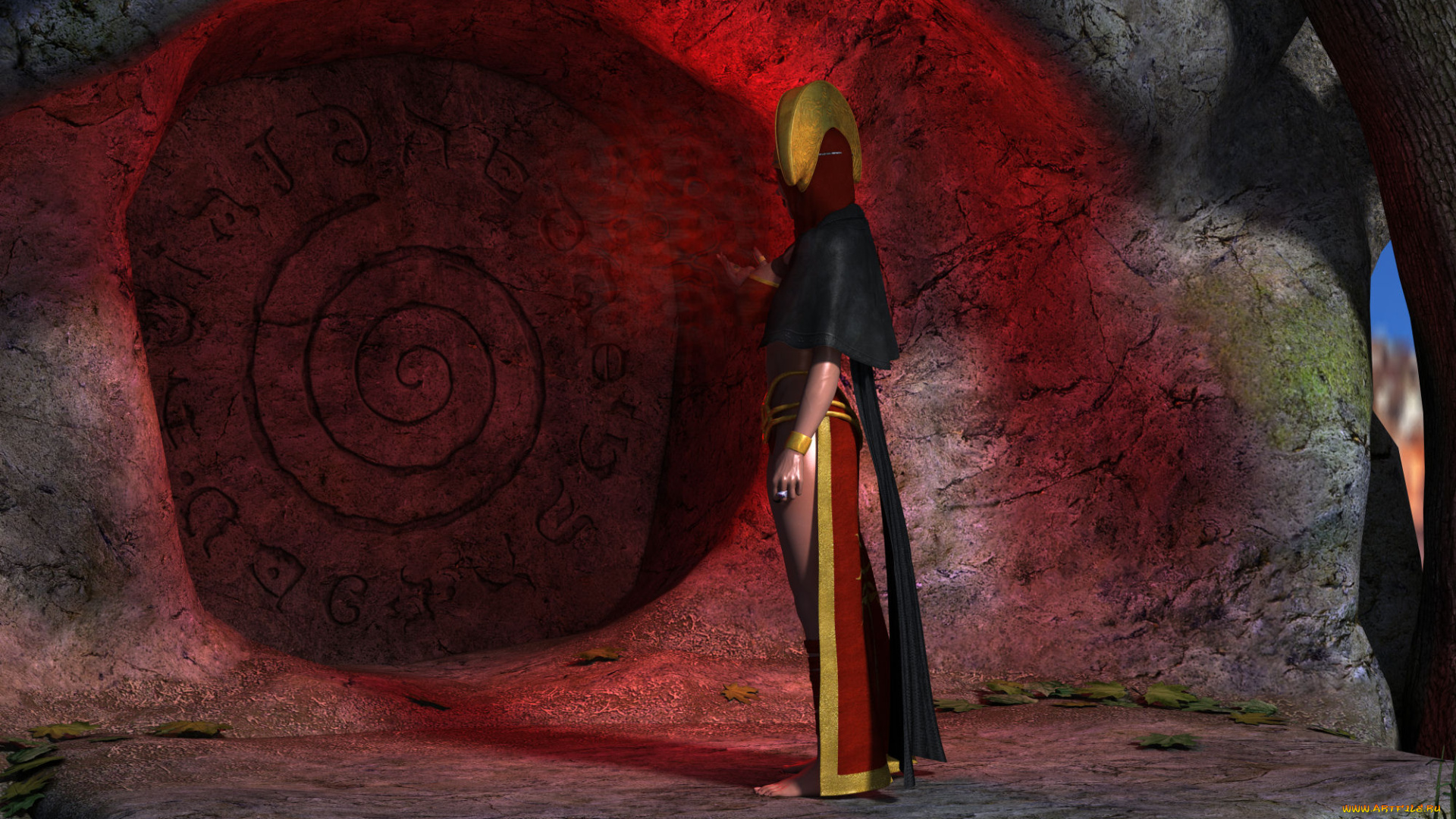 3д, графика, фантазия, , fantasy, фон, взгляд, девушка