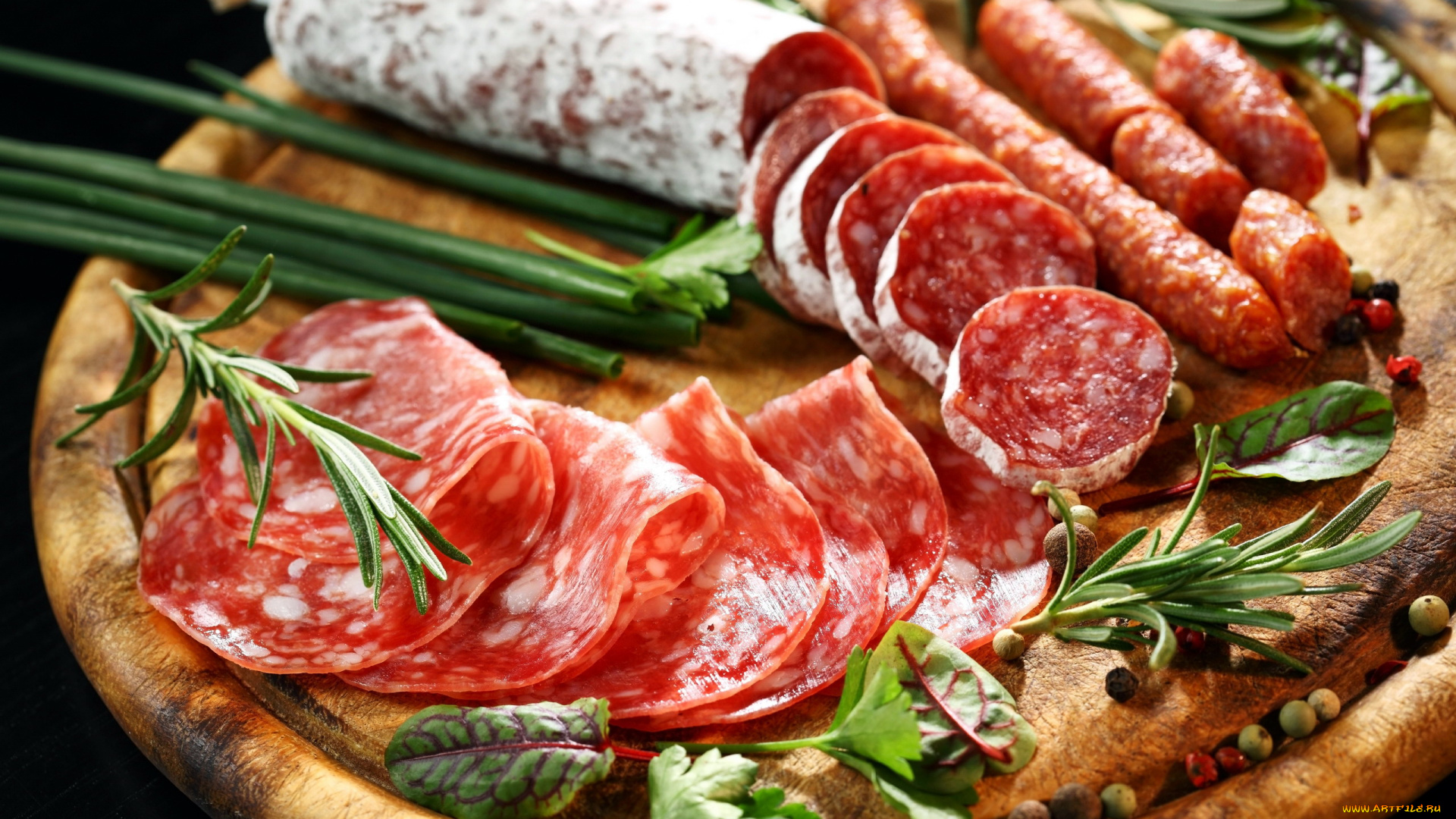 еда, колбасные, изделия, розмарин, салями, ассорти, колбаса