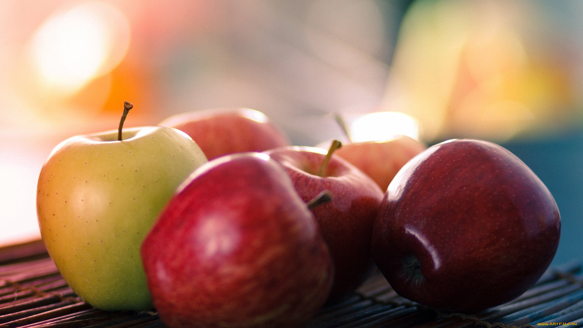 еда, Яблоки, боке, яблоки