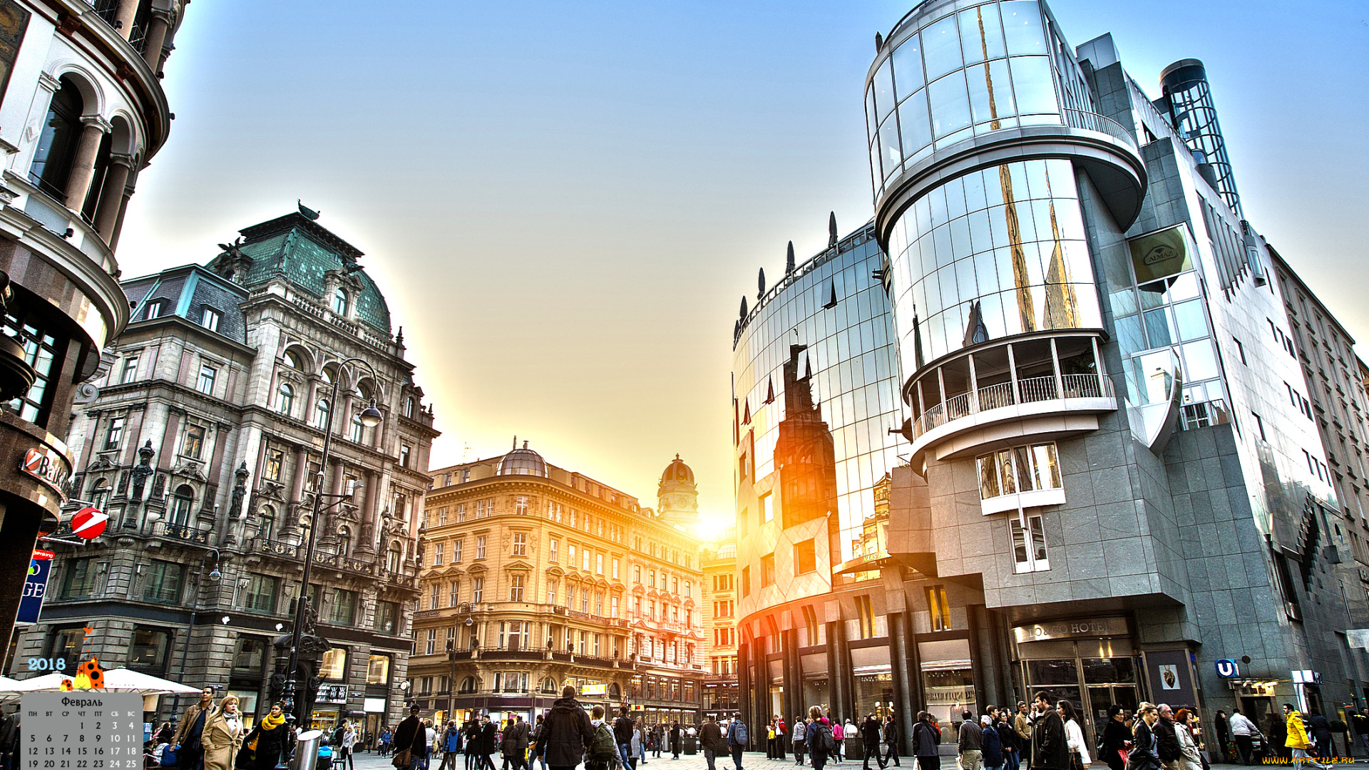 календари, города, 2018, здание, люди
