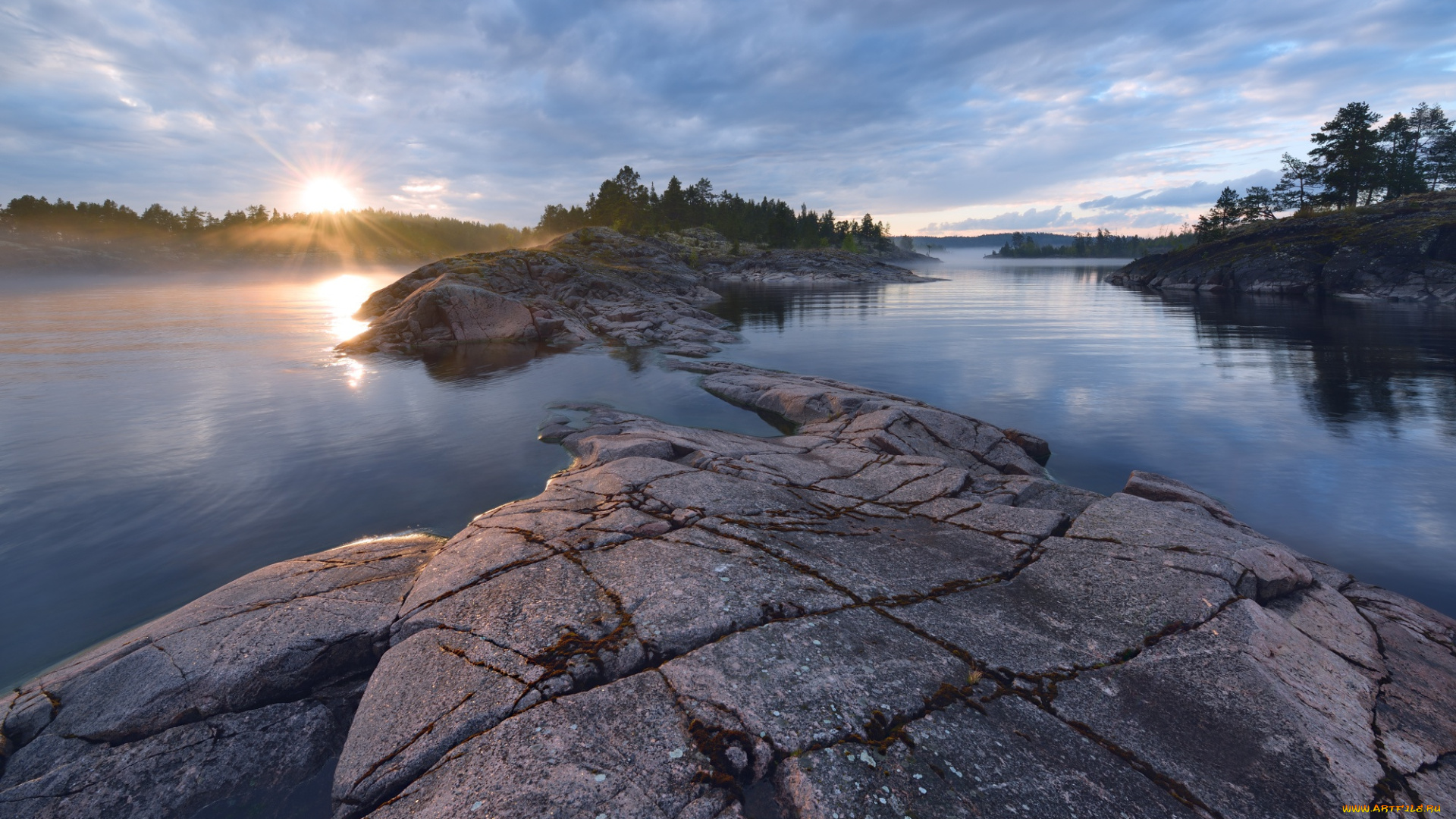 природа, восходы, закаты, sky, озеро, солнце, nature, water, скалы, sun