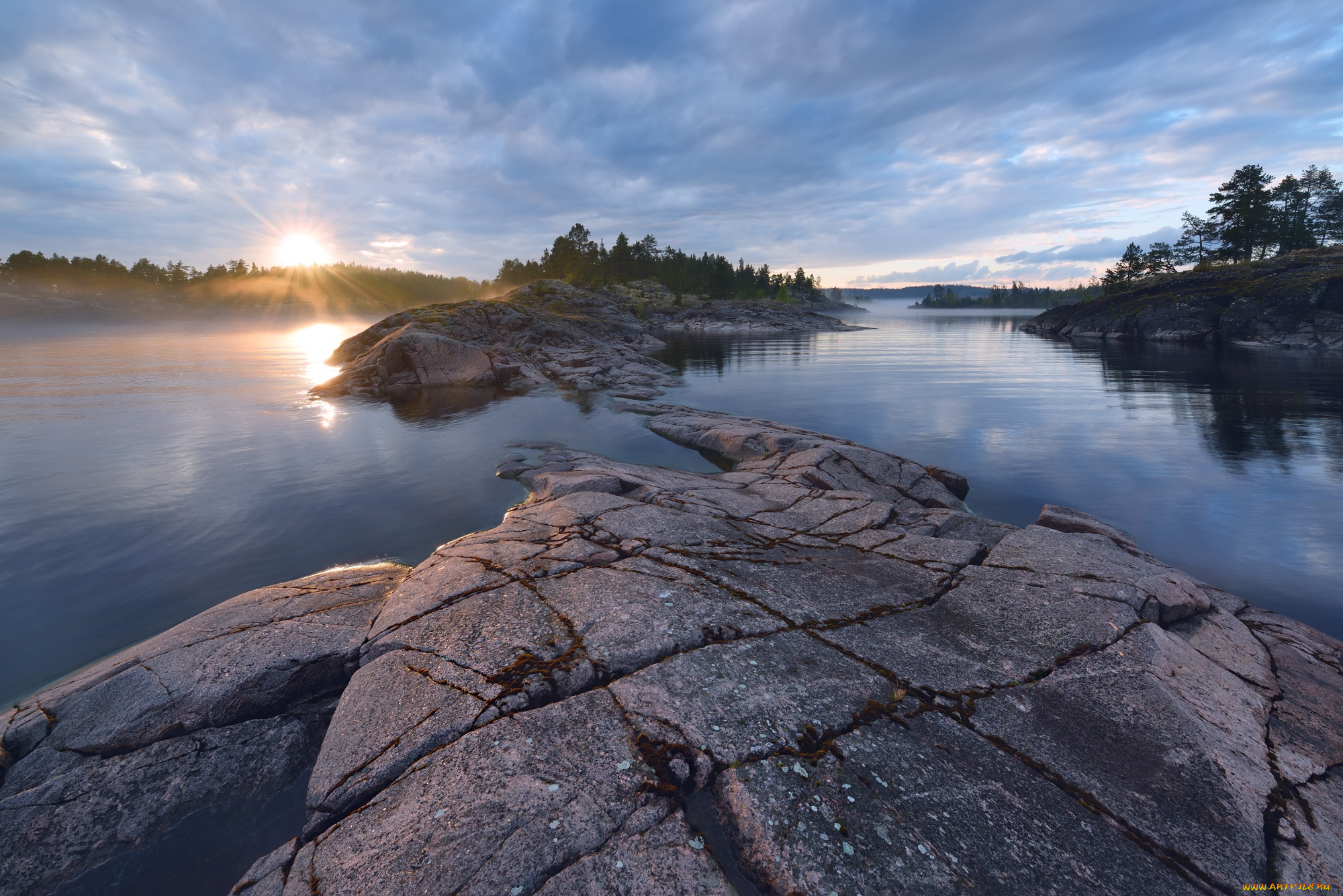 природа, восходы, закаты, sky, озеро, солнце, nature, water, скалы, sun