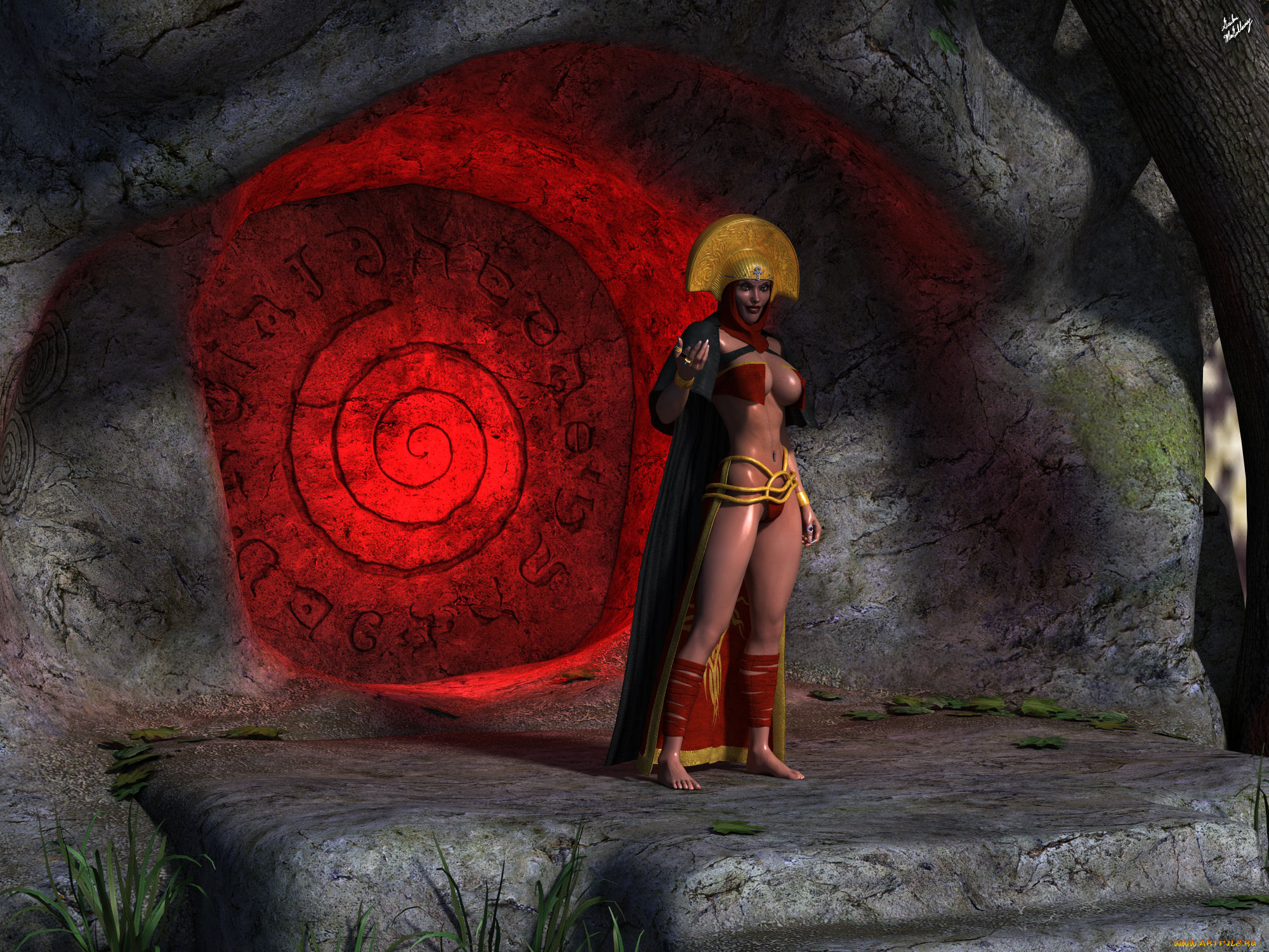 3д, графика, фантазия, , fantasy, девушка, фон, взгляд