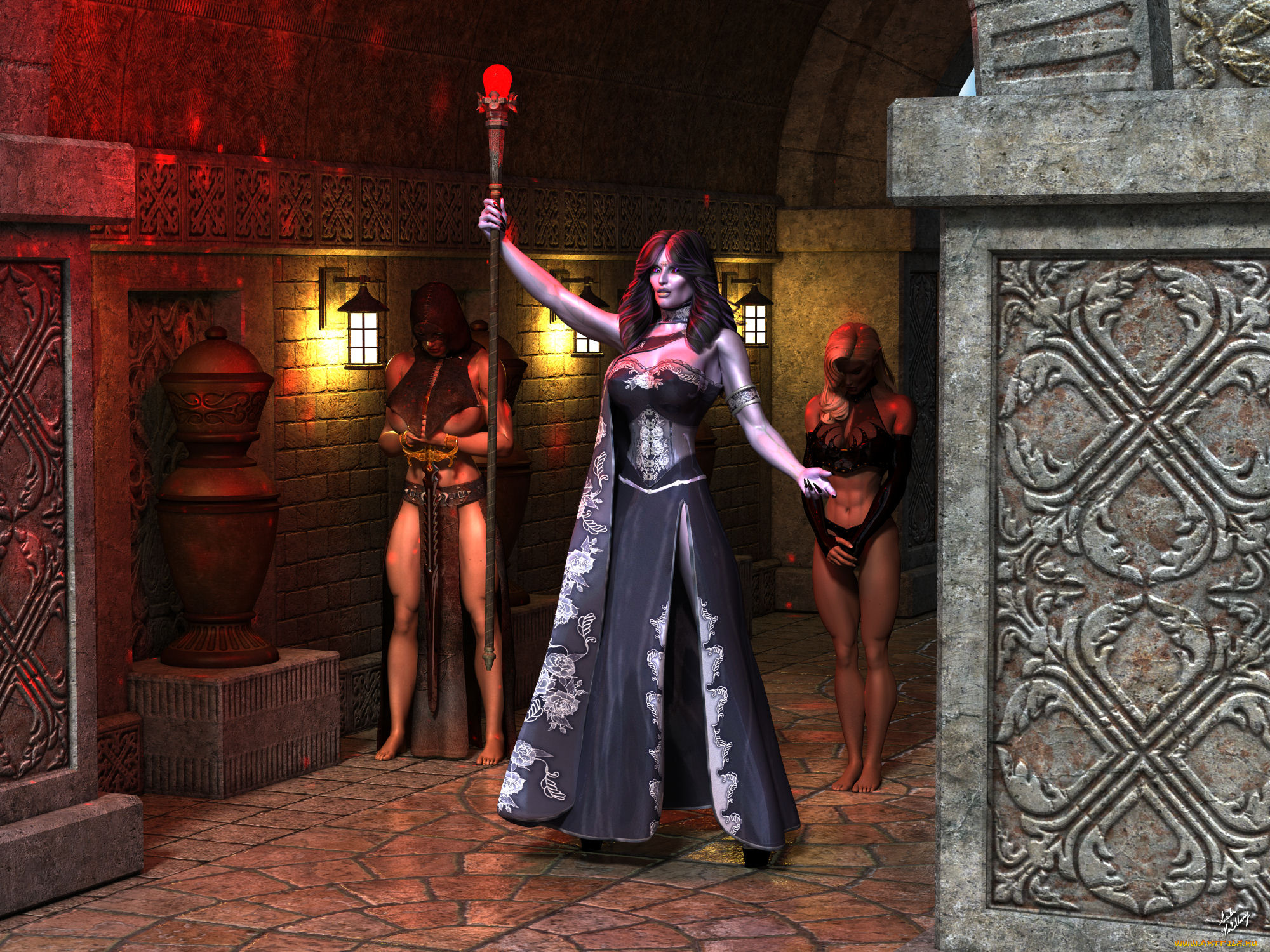 3д, графика, фантазия, , fantasy, девушка, взгляд, фон