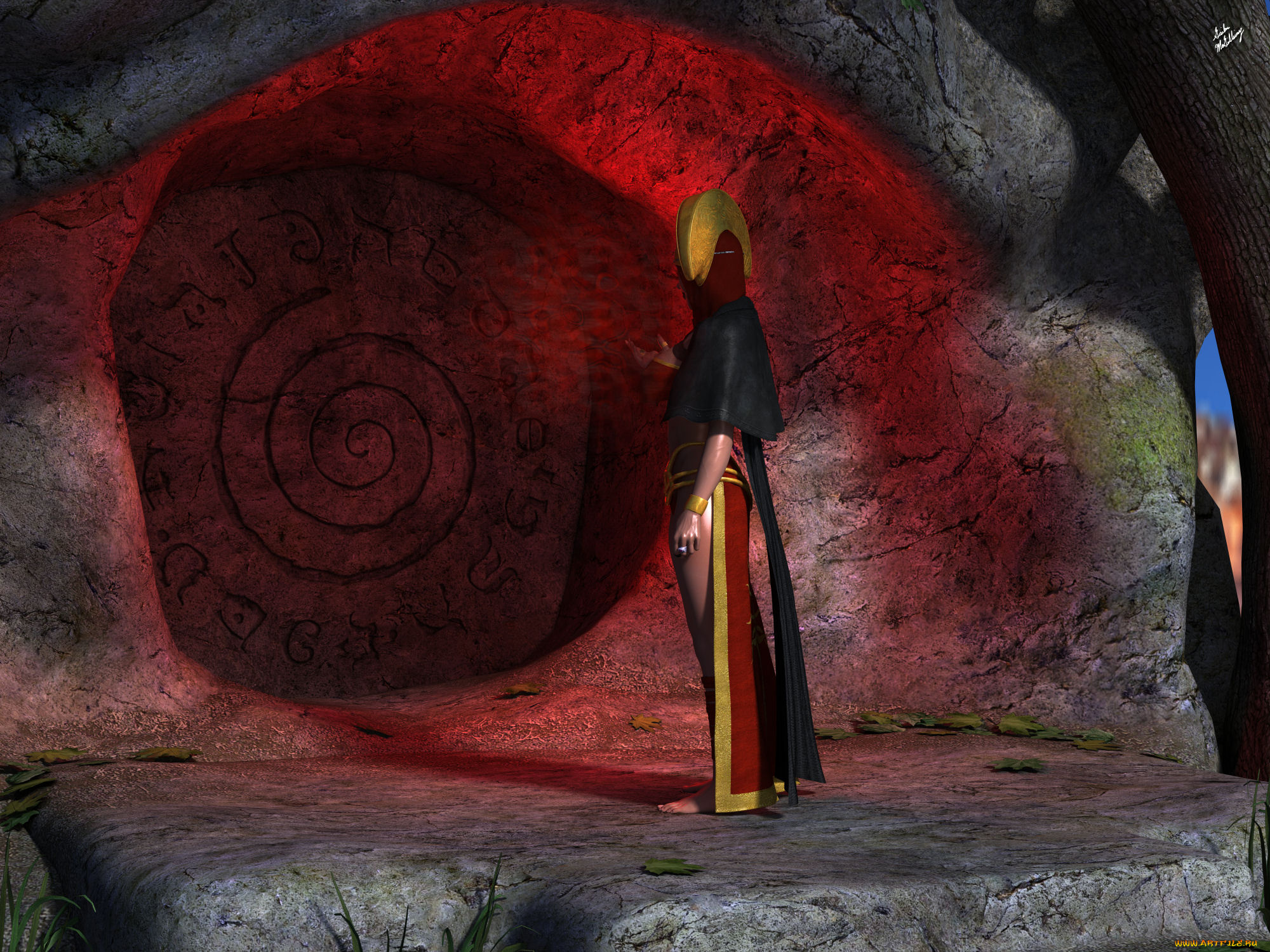 3д, графика, фантазия, , fantasy, фон, взгляд, девушка