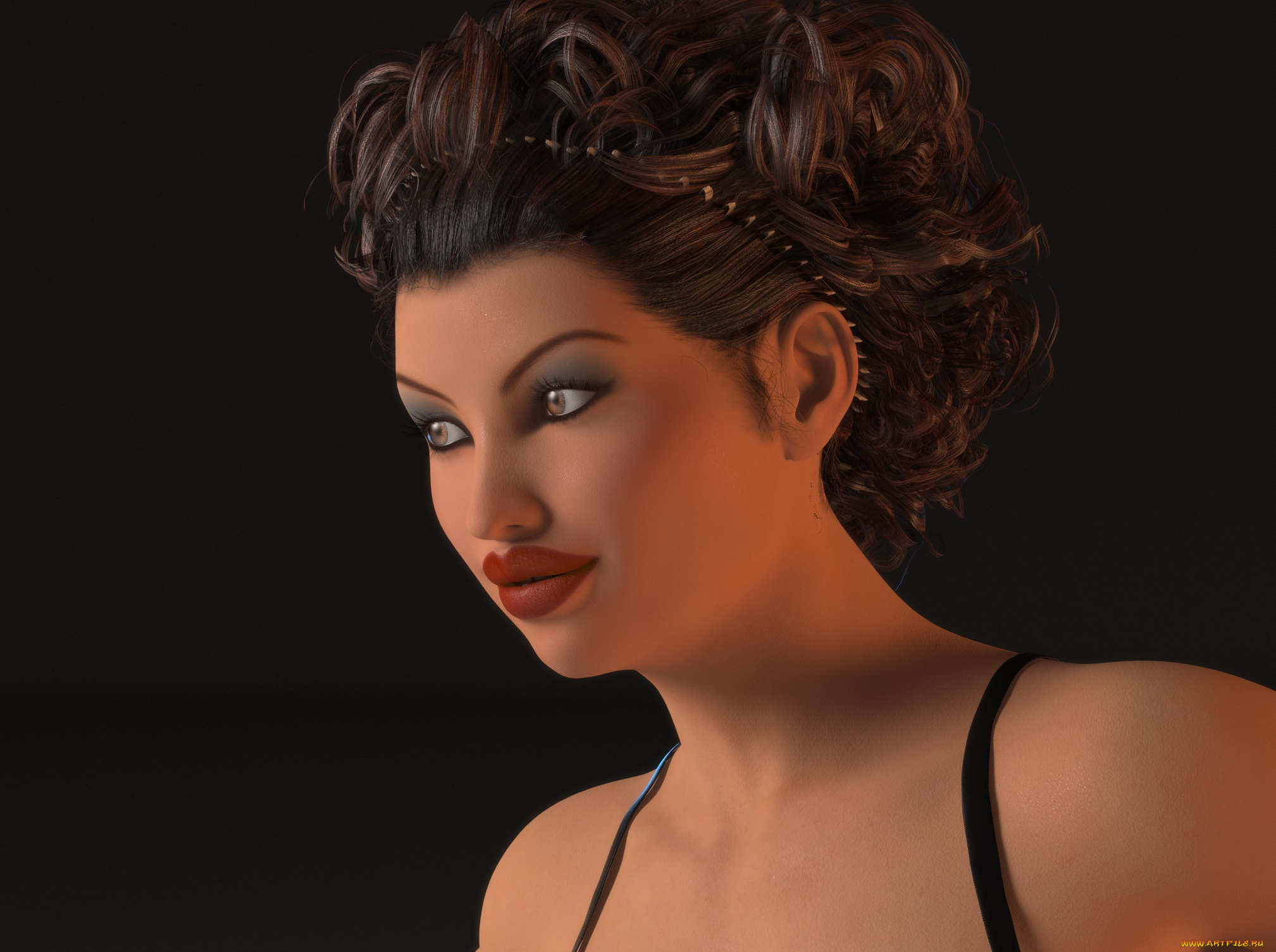 3д, графика, портрет, , portraits, фон, девушка, взгляд