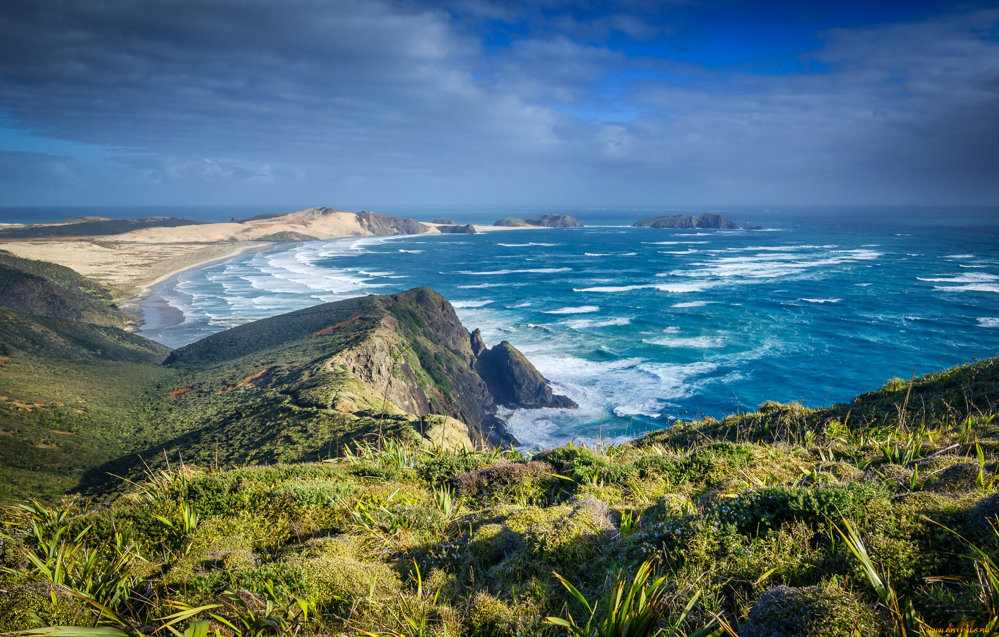 природа, побережье, простор