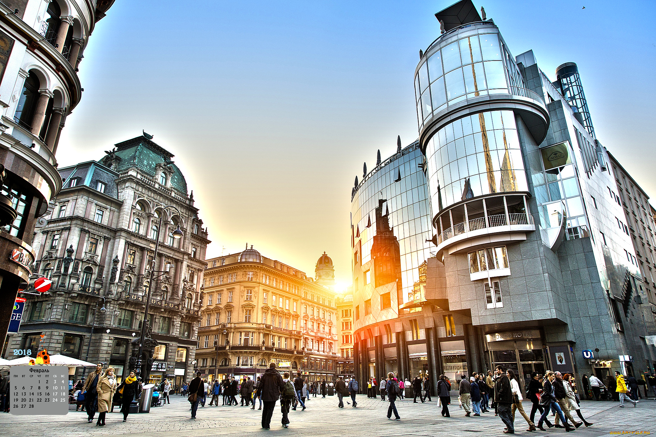 календари, города, 2018, здание, люди