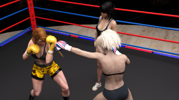 Картинка 3д+графика спорт+ sport бокс ринг фон взгляд девушки