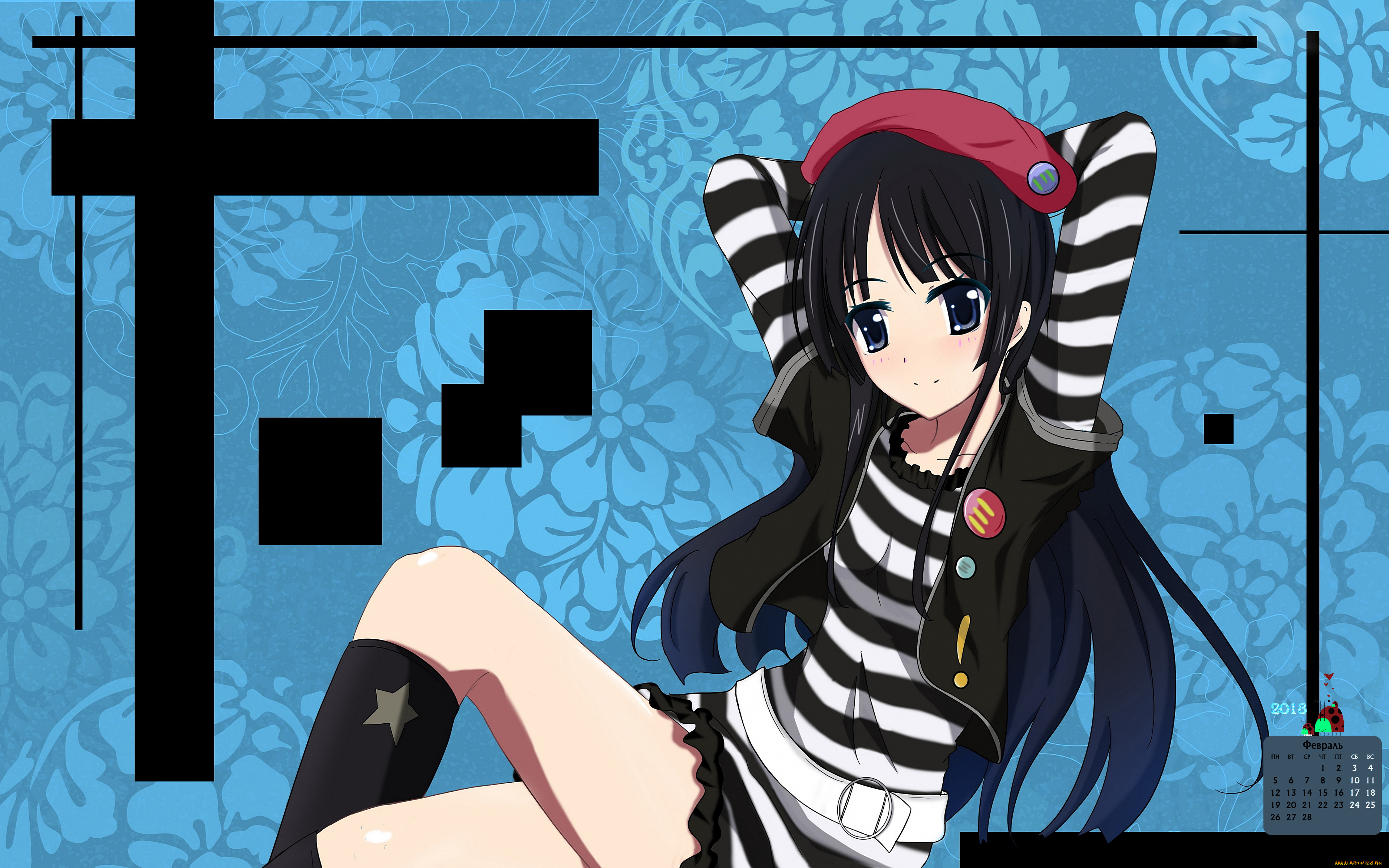 календари, аниме, 2018, девушка, взгляд