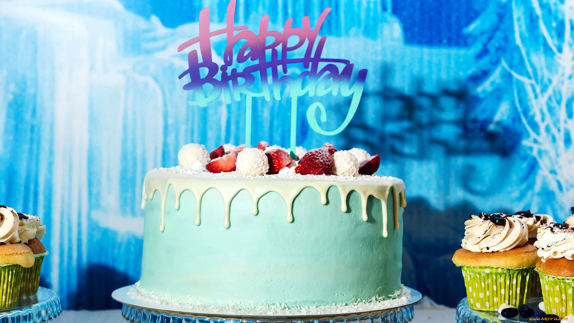 праздничные, день, рождения, торт